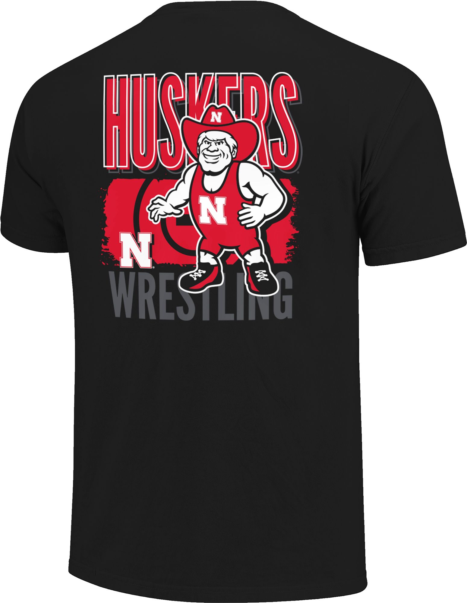 Image One Men's Nebraska Cornhuskers Black Wrestling Short Sleeve T-Shirt product image