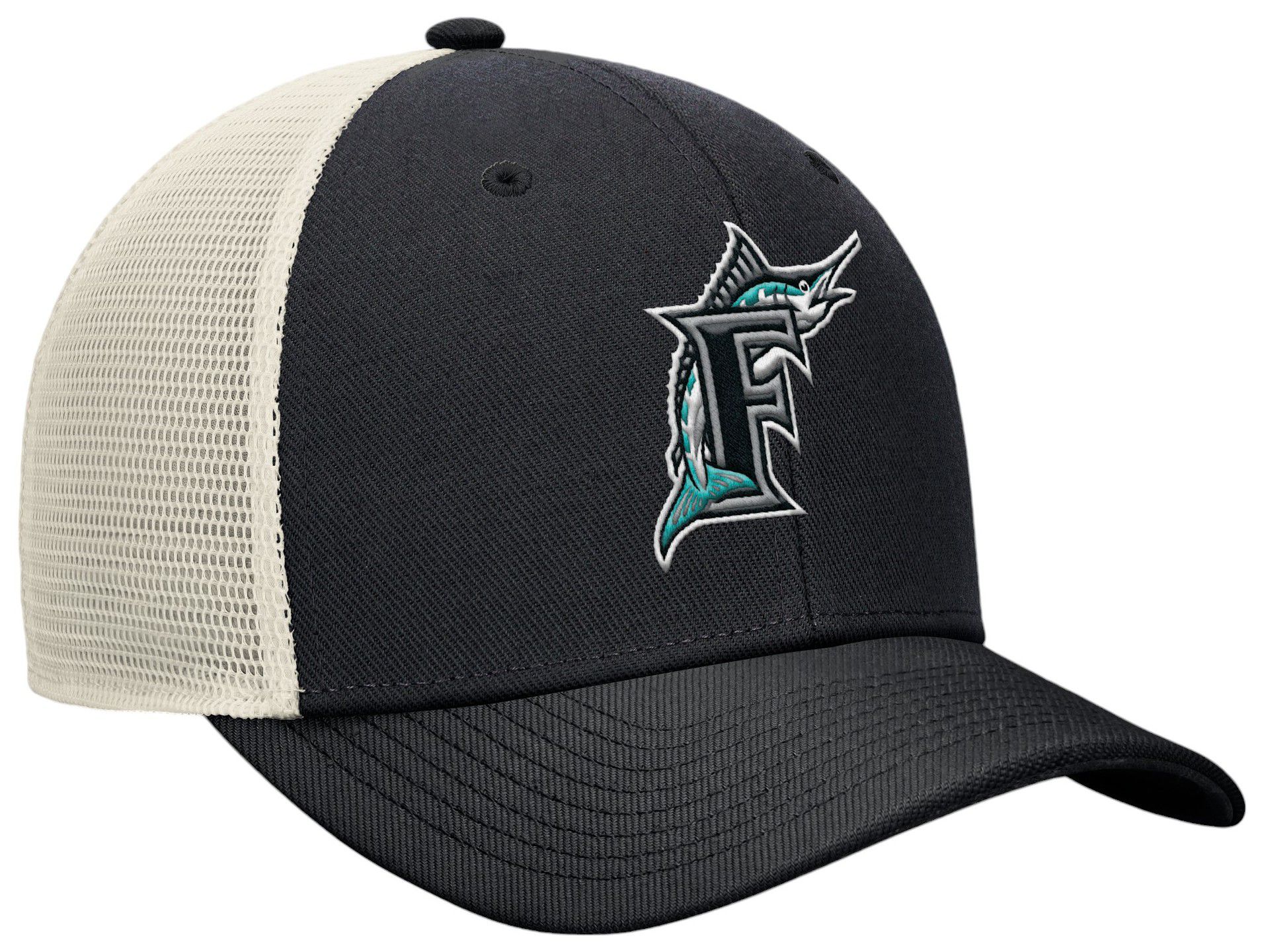 Nike Adult Miami Marlins Black Cooperstown Club Adjustable Trucker Hat product image
