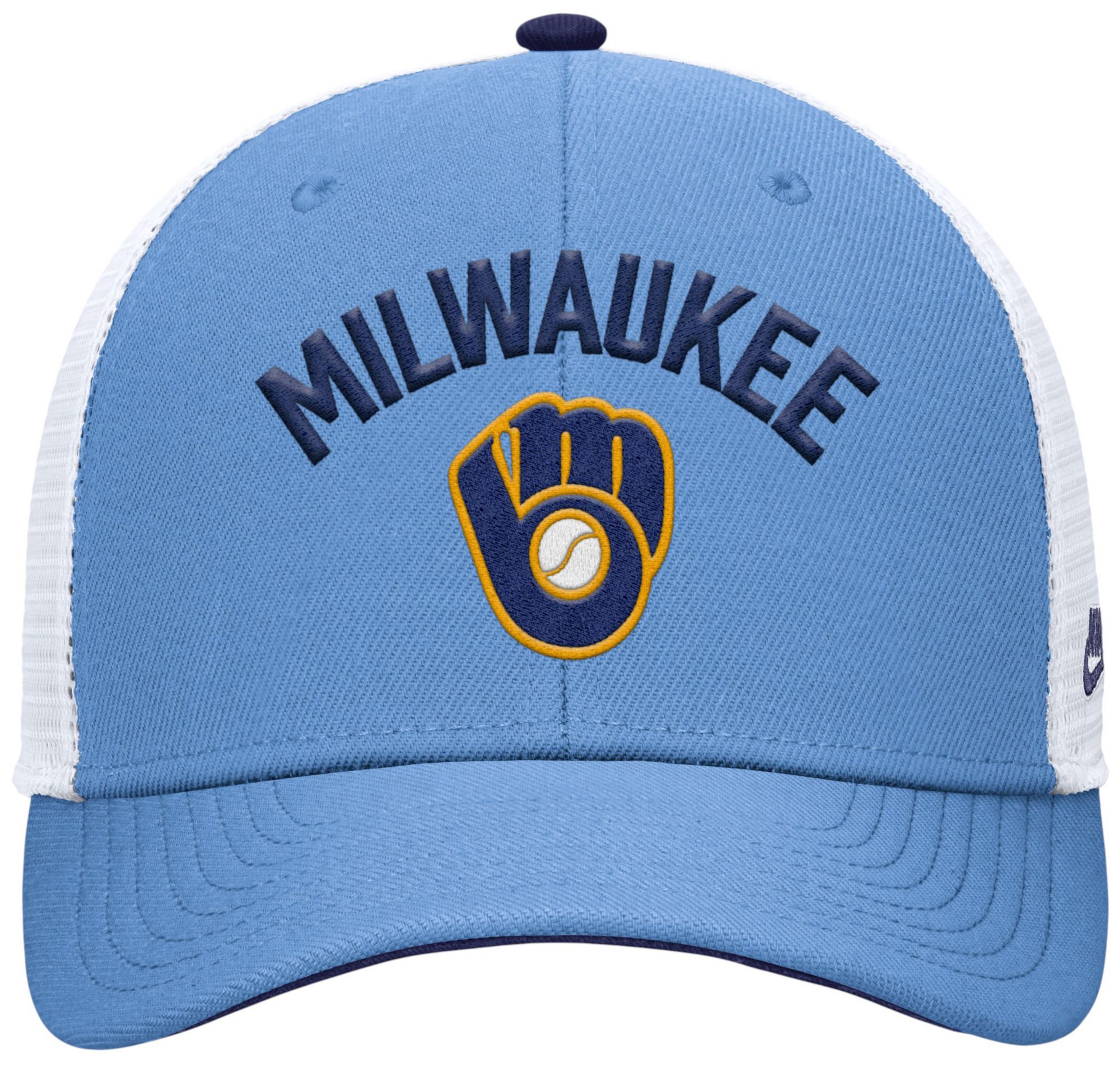 Nike Adult Milwaukee Brewers Light Blue Rise Trucker Hat product image