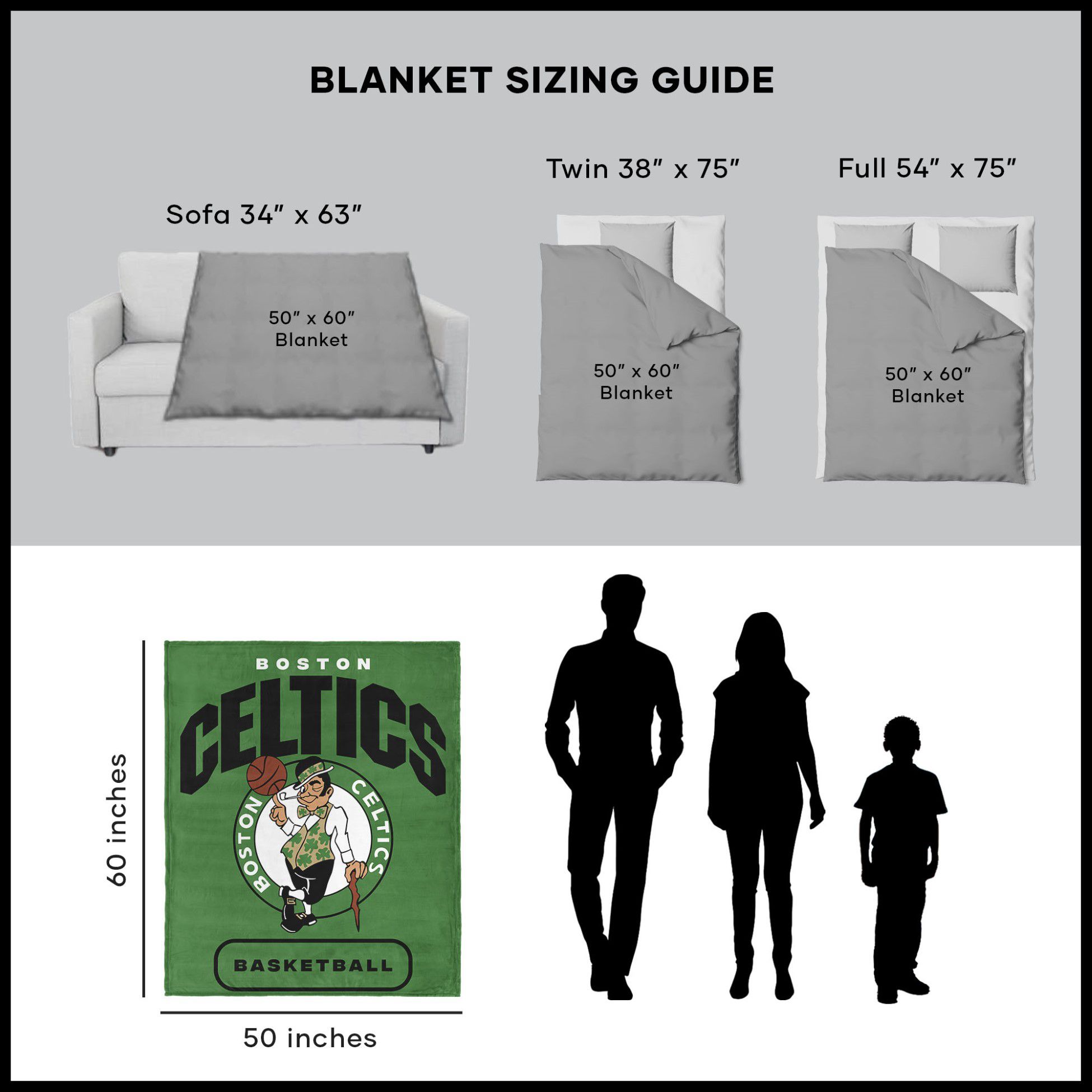 TheNorthwest Boston Celtics Silk Touch Throw product image