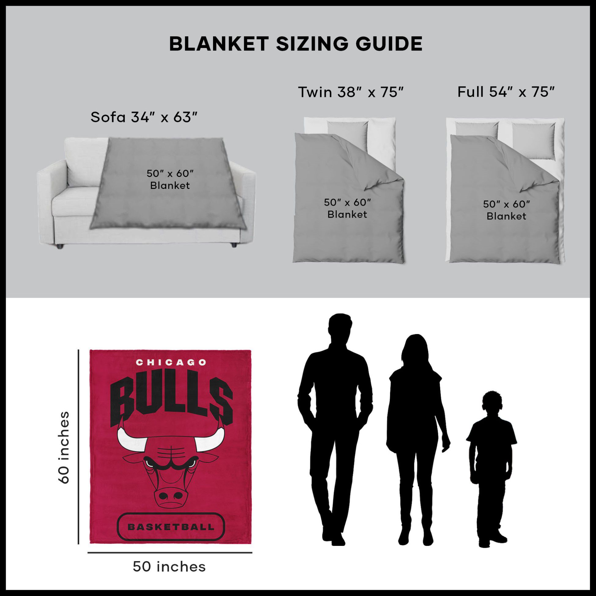 TheNorthwest Chicago Bulls Silk Touch Throw product image