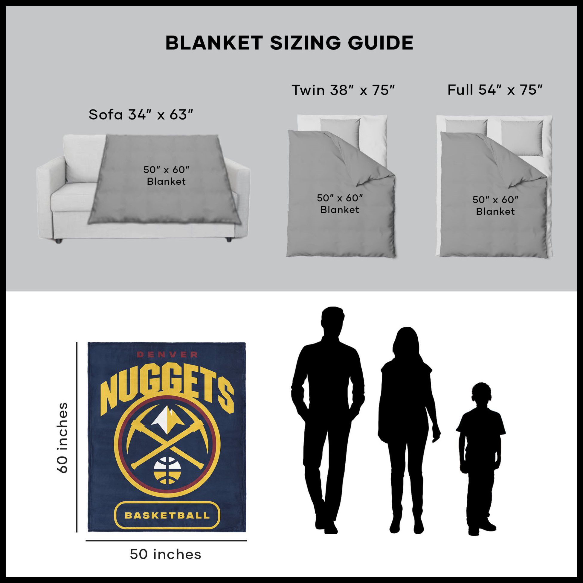 TheNorthwest Denver Nuggets Silk Touch Throw product image