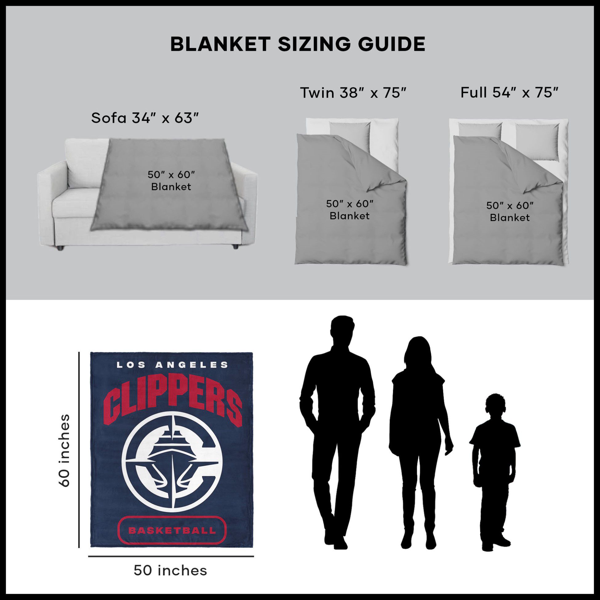 TheNorthwest Los Angeles Clippers Silk Touch Throw product image