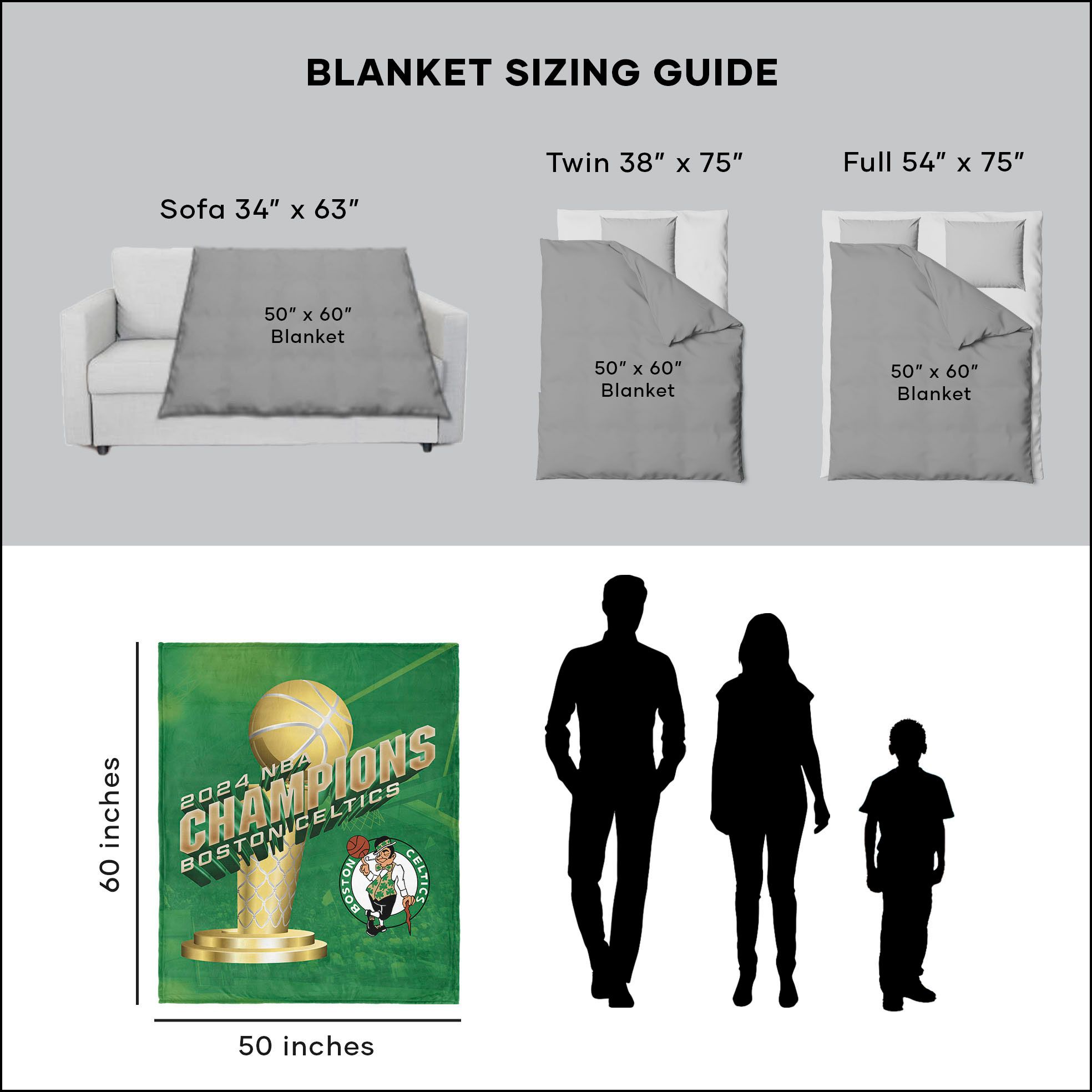 Northwest 2024 NBA Champions Boston Celtics Silk Touch Throw product image