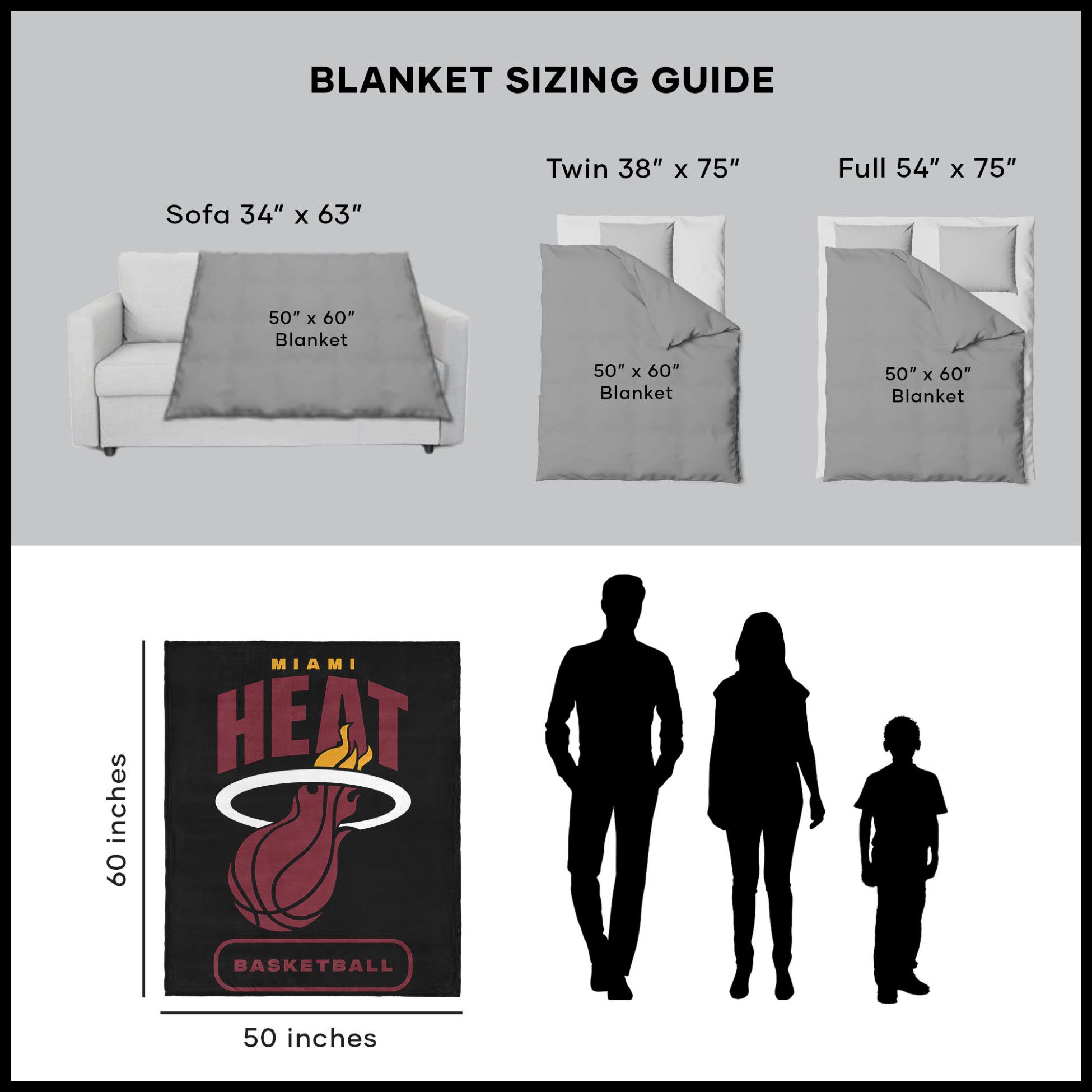 TheNorthwest Miami Heat Silk Touch Sherpa Blanket product image