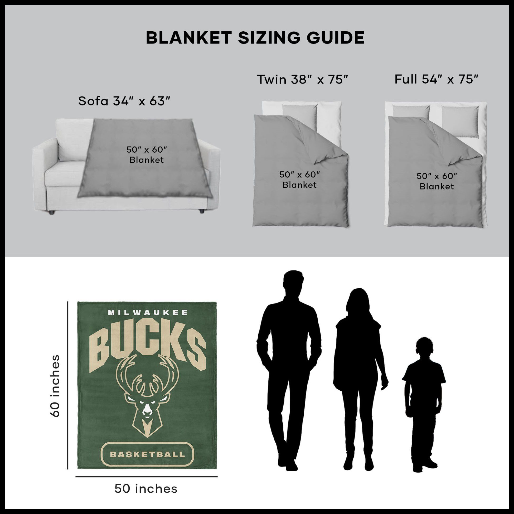 TheNorthwest Milwaukee Bucks Silk Touch Sherpa Blanket product image