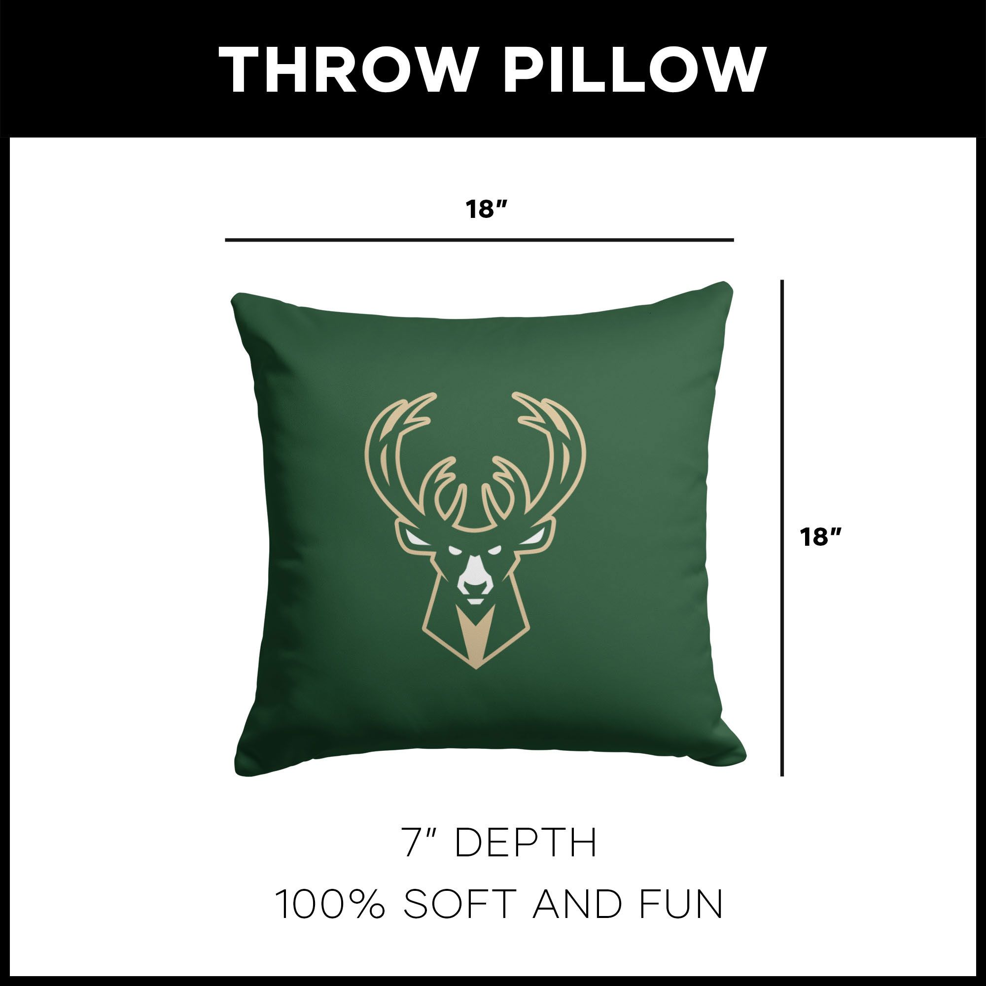 TheNorthwest Milwaukee Bucks Throw Pillow product image