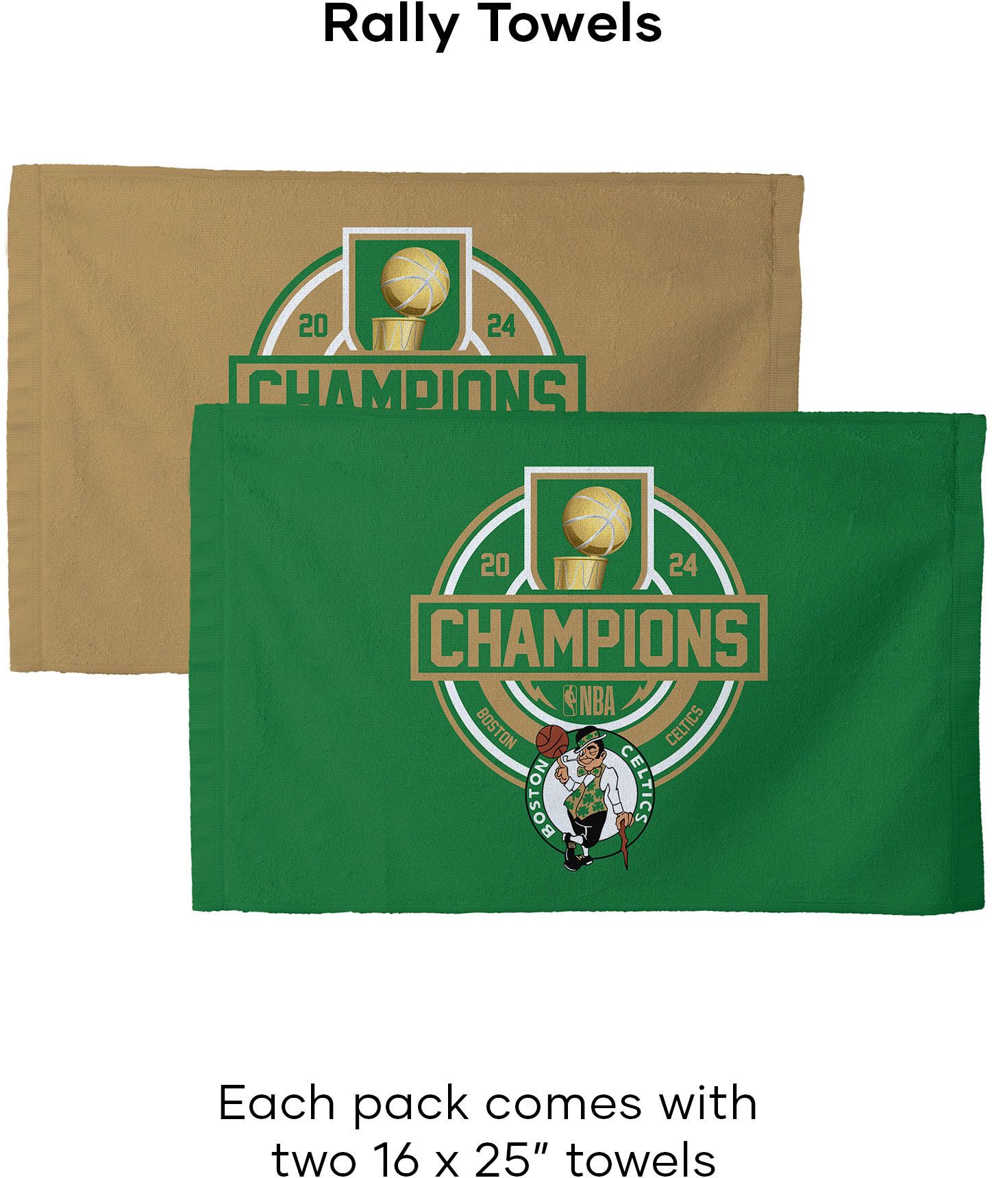 Northwest 2024 NBA Champions Boston Celtics Two Pack Fan Towel product image