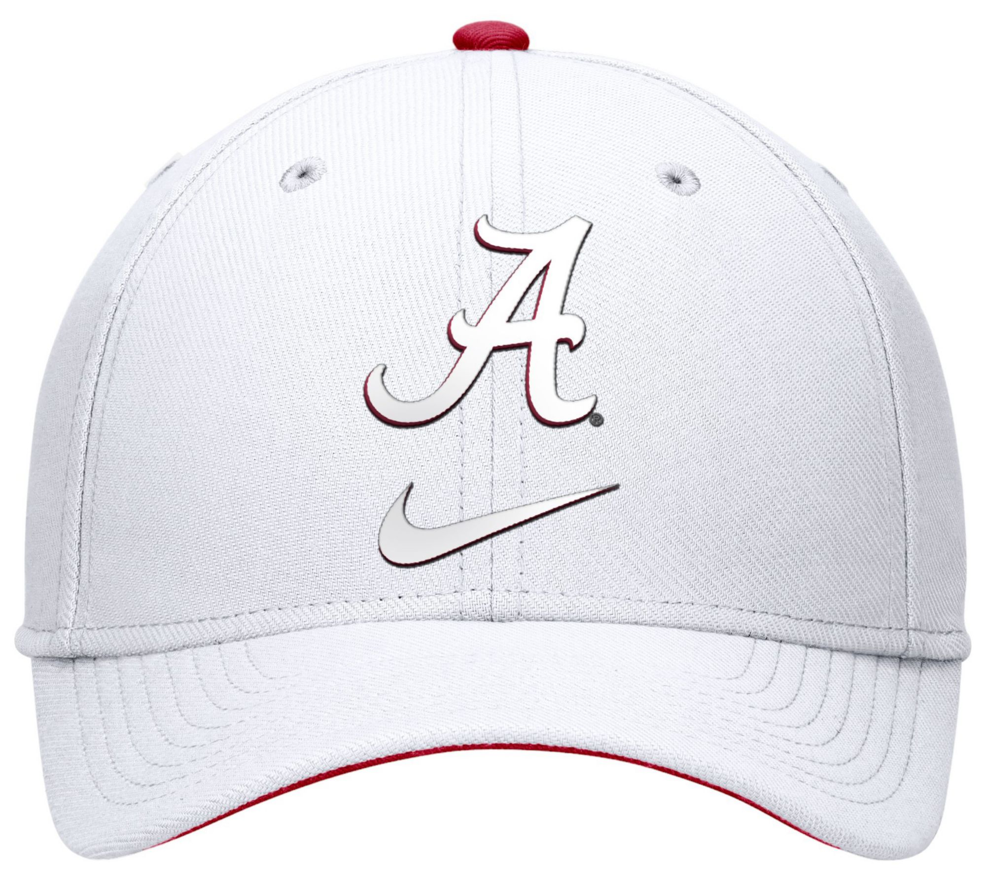 Nike Men's Alabama Crimson Tide White Swoosh Flex Tonal Stretch Fit Hat product image