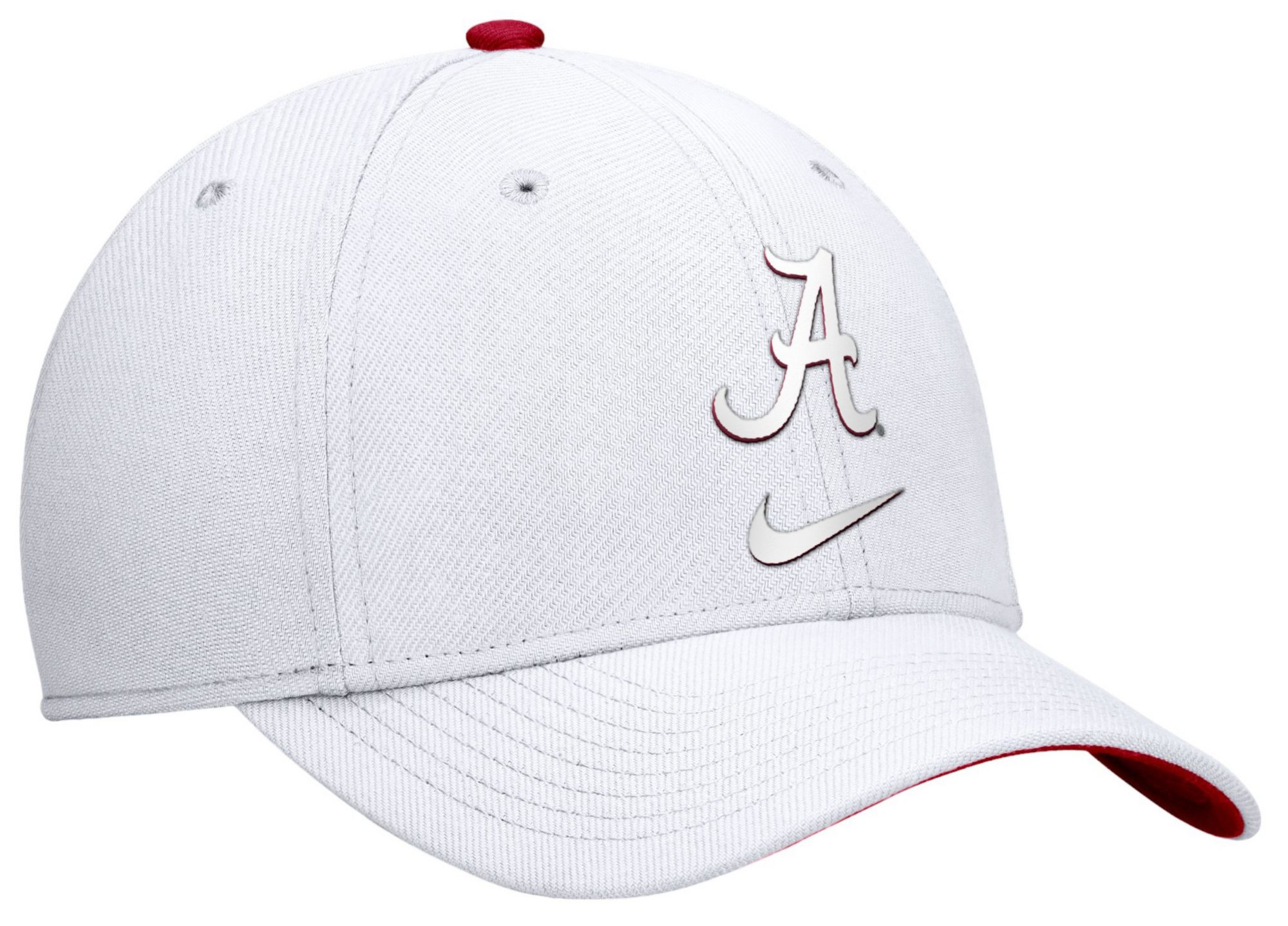 Nike Men's Alabama Crimson Tide White Swoosh Flex Tonal Stretch Fit Hat product image