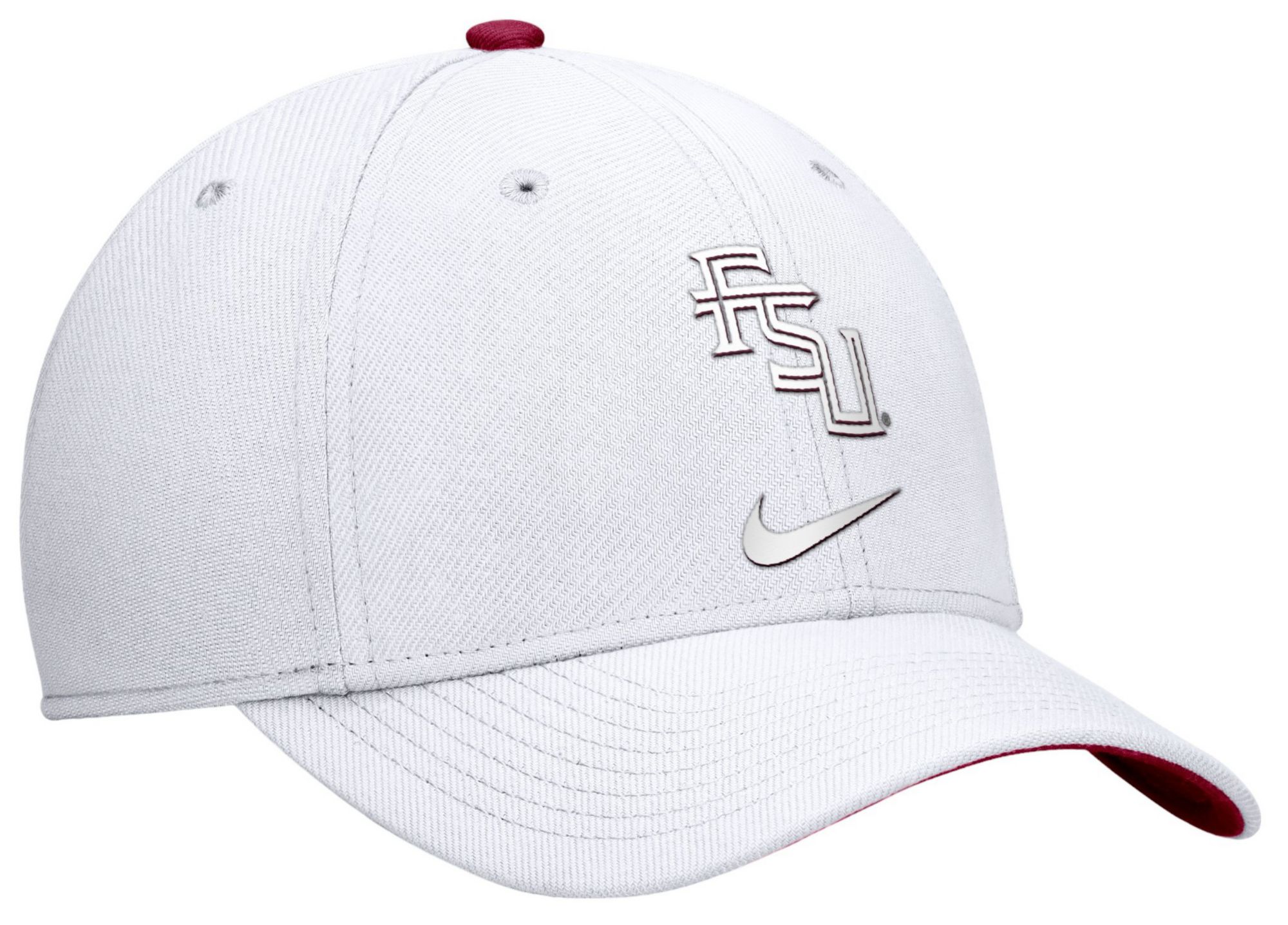 Nike Men's Florida State Seminoles White Swoosh Flex Tonal Stretch Fit Hat product image
