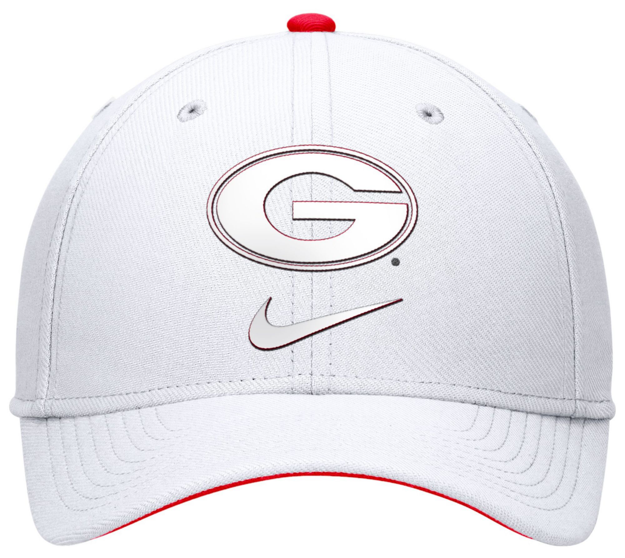 Nike Men's Georgia Bulldogs White Swoosh Flex Tonal Stretch Fit Hat product image