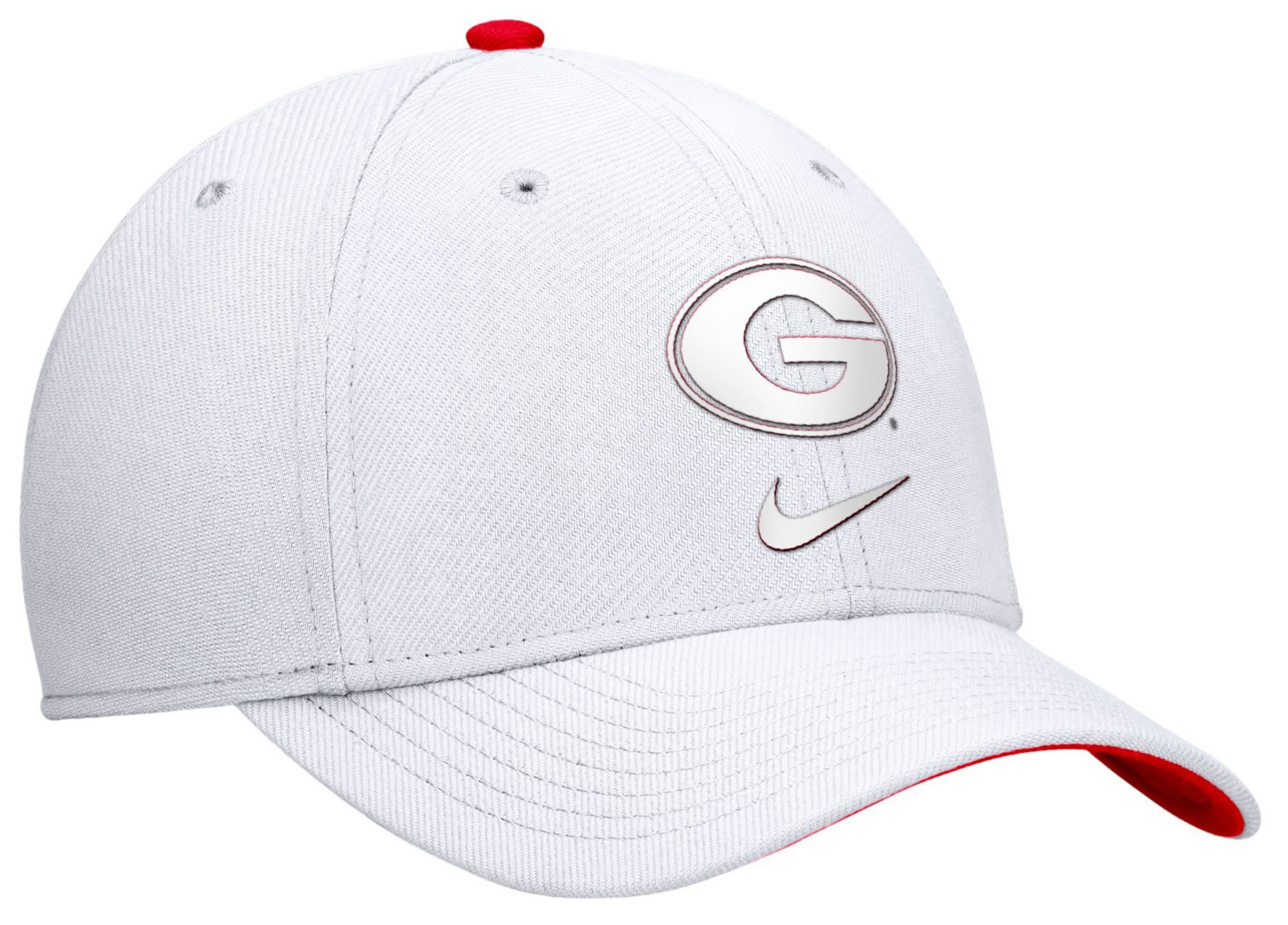Nike Men's Georgia Bulldogs White Swoosh Flex Tonal Stretch Fit Hat product image
