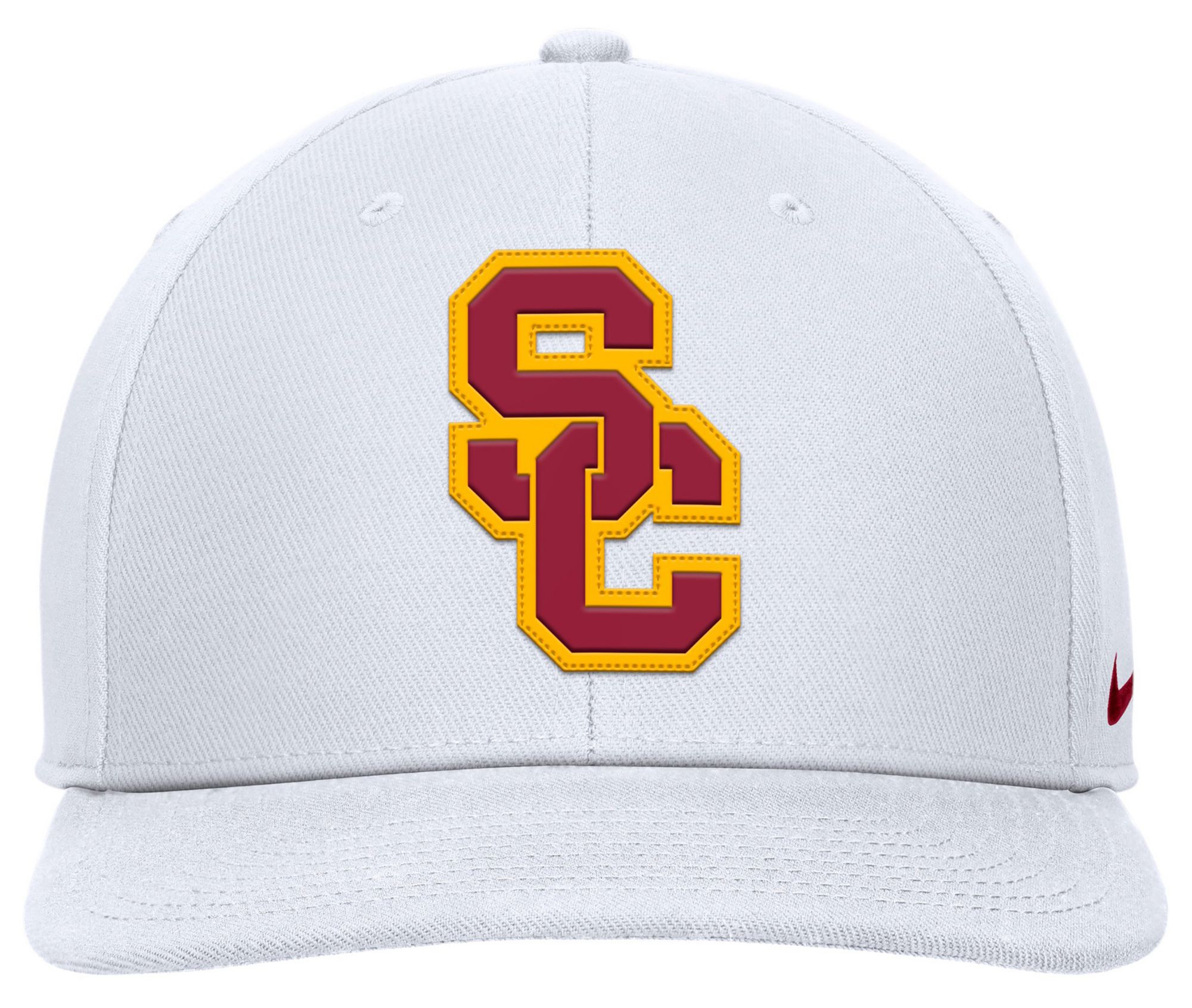 Nike Men's USC Trojans White Pro Flat Brim Snapback Adjustable Hat product image