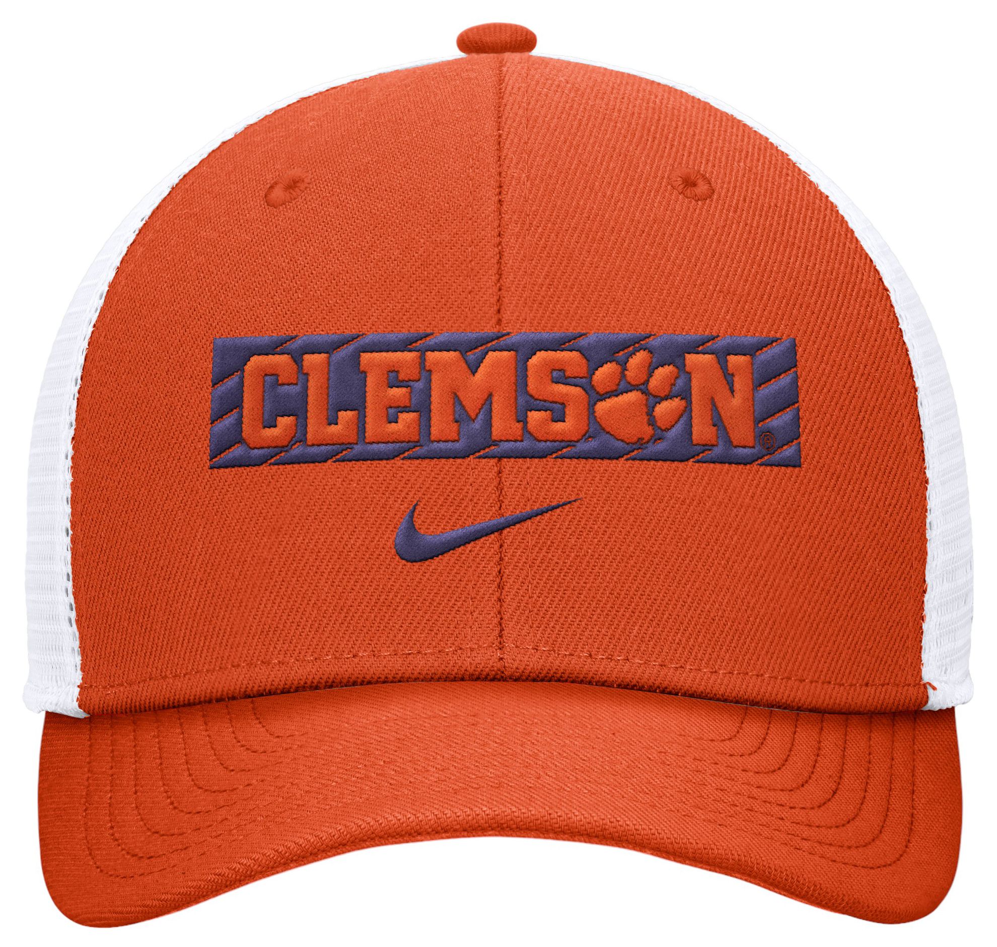Nike Men's Clemson Tigers White Wordmark Trucker Adjustable Hat product image