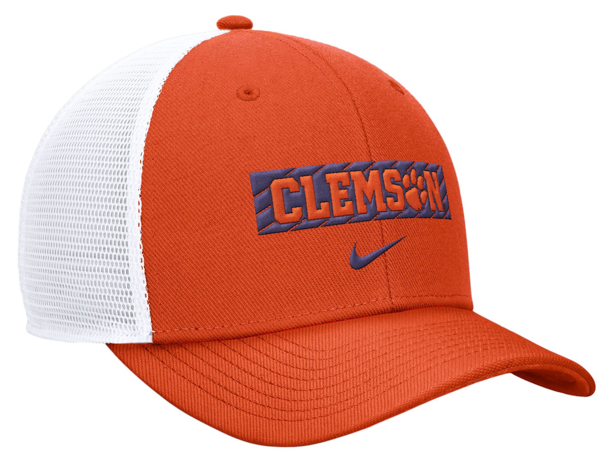Nike Men's Clemson Tigers White Wordmark Trucker Adjustable Hat product image