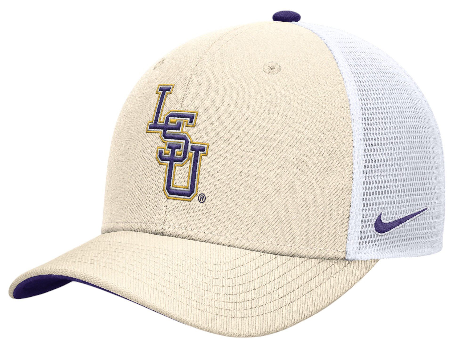 Nike Adult LSU Tigers Natural Dri-FIT Rise Adjustable Trucker Hat product image
