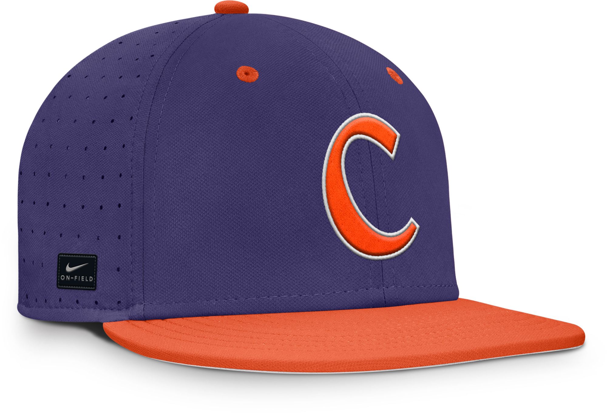 Nike Adult Clemson Tigers Purple/Orange Dri-FIT Aero True Baseball Fitted Hat product image
