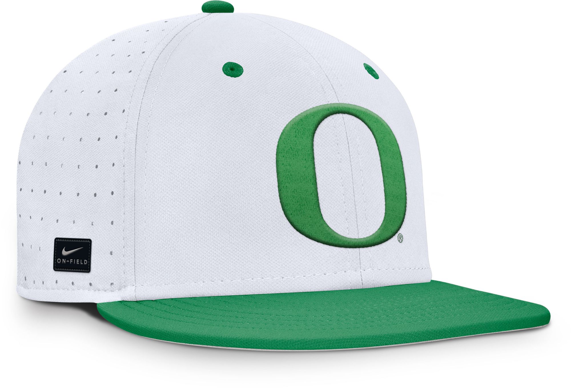 Nike Adult Oregon Ducks White/Green Aero Fitted Hat product image