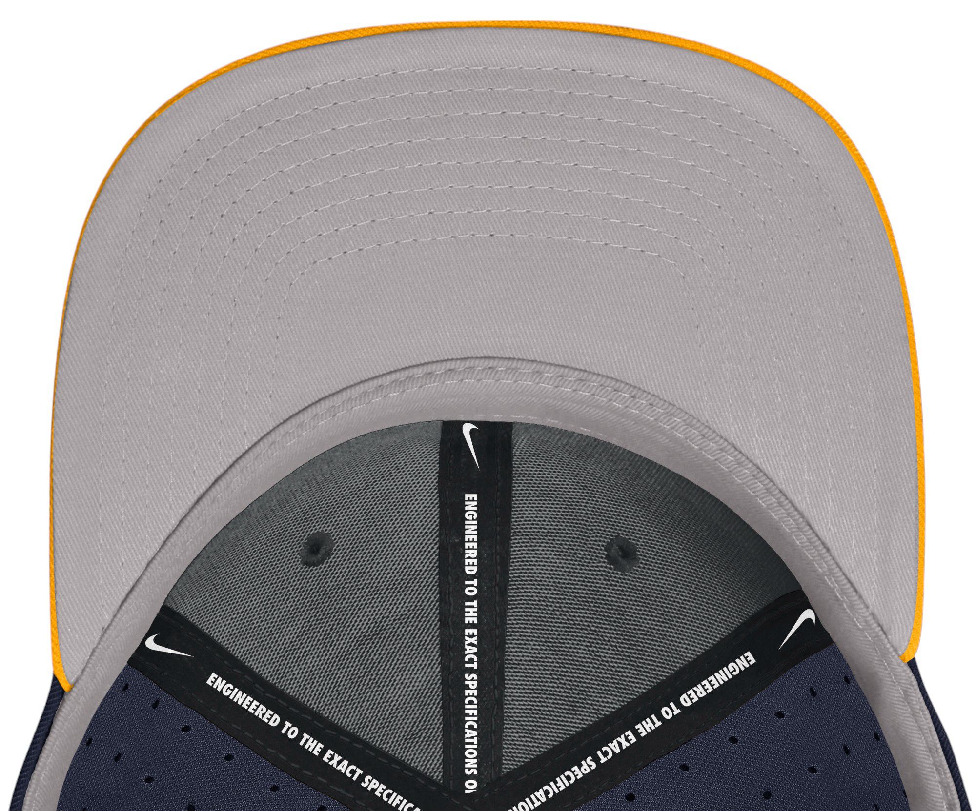 Nike Adult West Virginia Mountaineers Gold/Navy Aero Fitted Hat product image