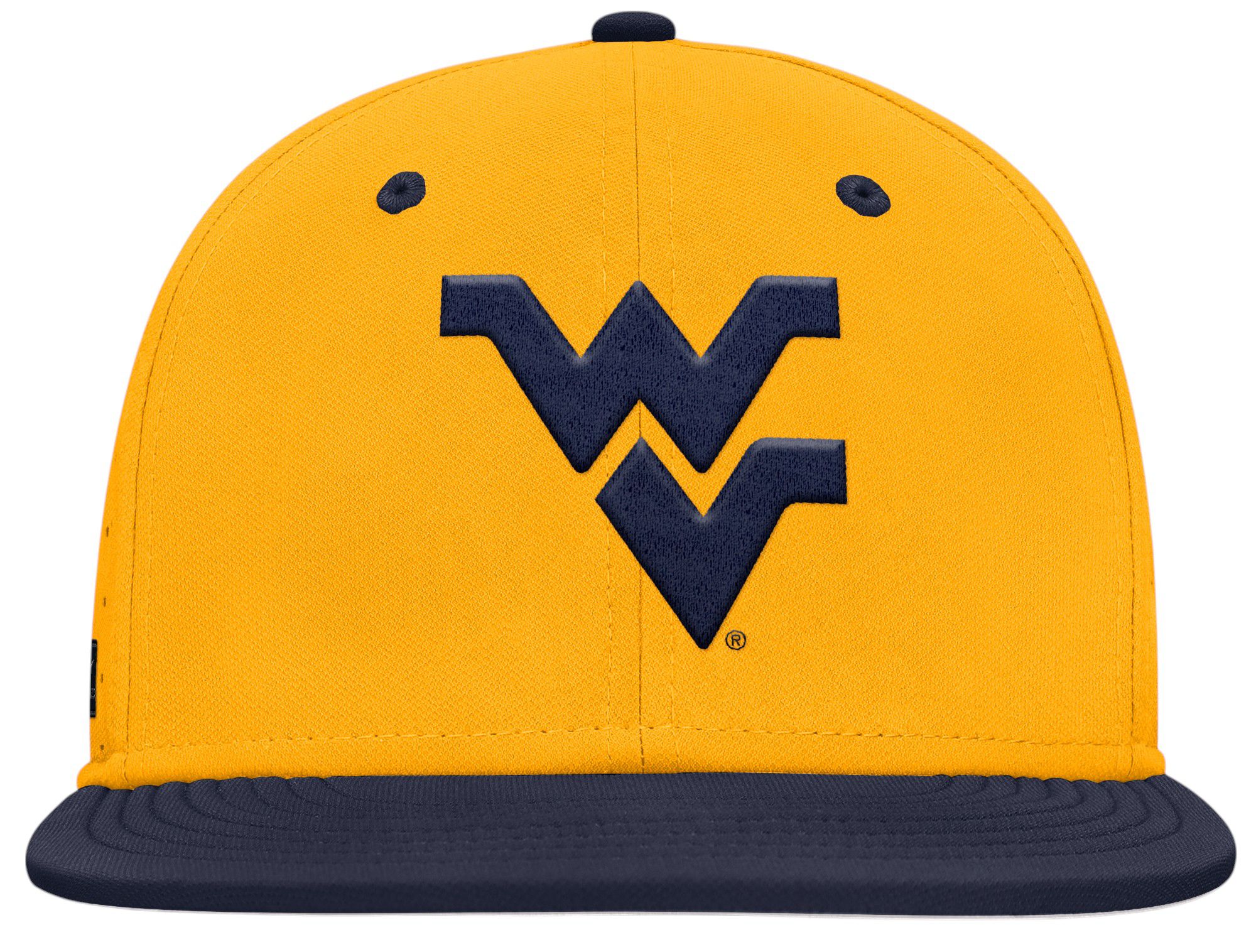 Nike Adult West Virginia Mountaineers Gold/Navy Aero Fitted Hat product image