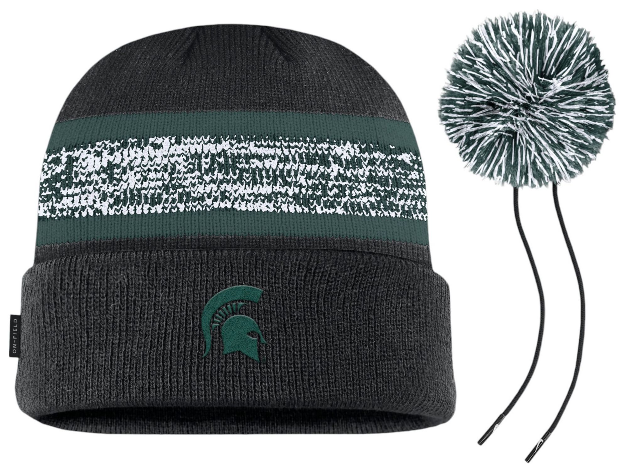 Nike Adult Michigan State Spartans Black TPU Peak Pom Knit Cuff Beanie product image