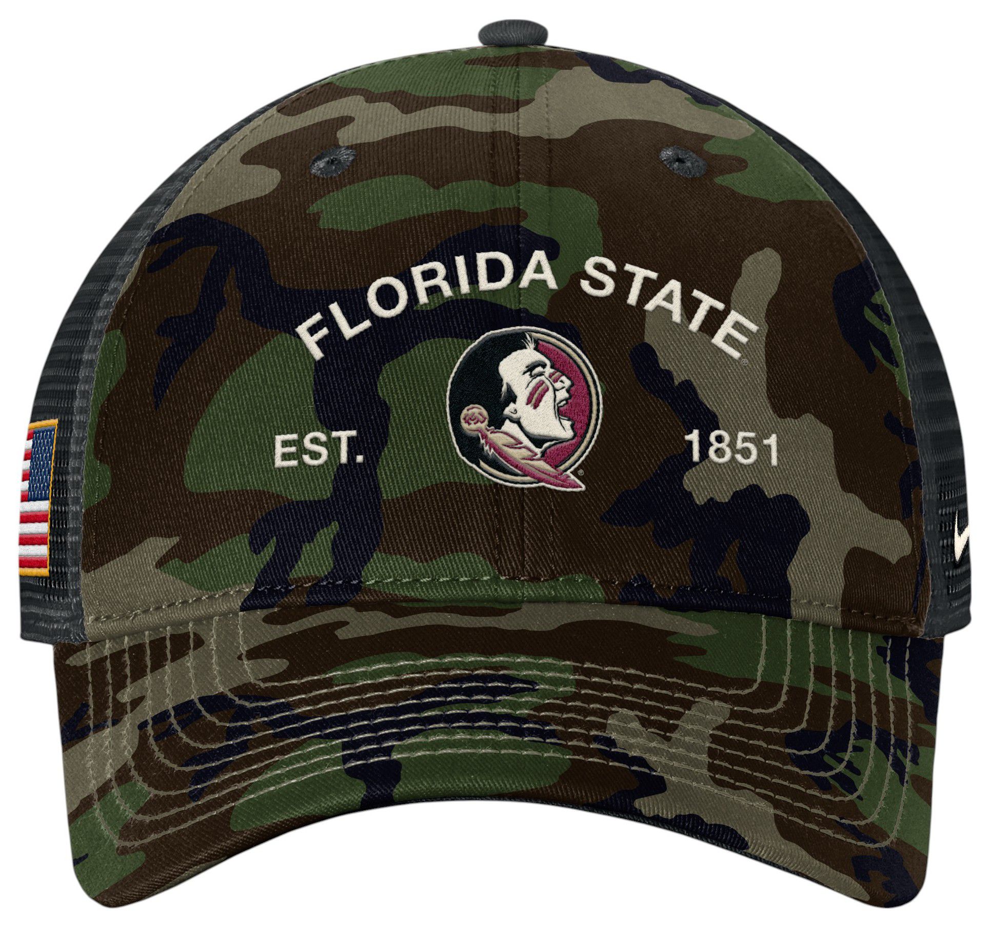 Nike Adult Florida State Seminoles Medium Olive 2025 Military Appreciation Trucker Hat product image