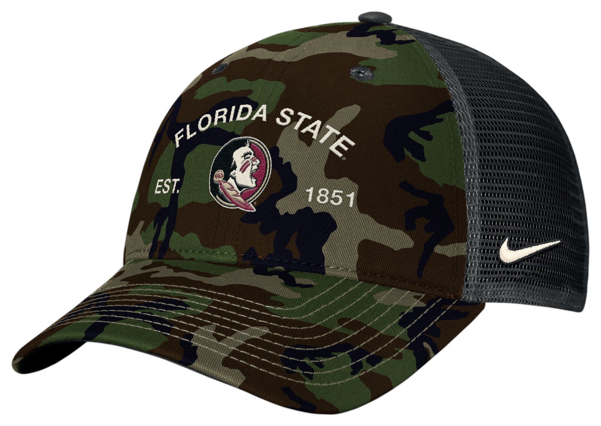 Nike Adult Florida State Seminoles Medium Olive 2025 Military Appreciation Trucker Hat product image
