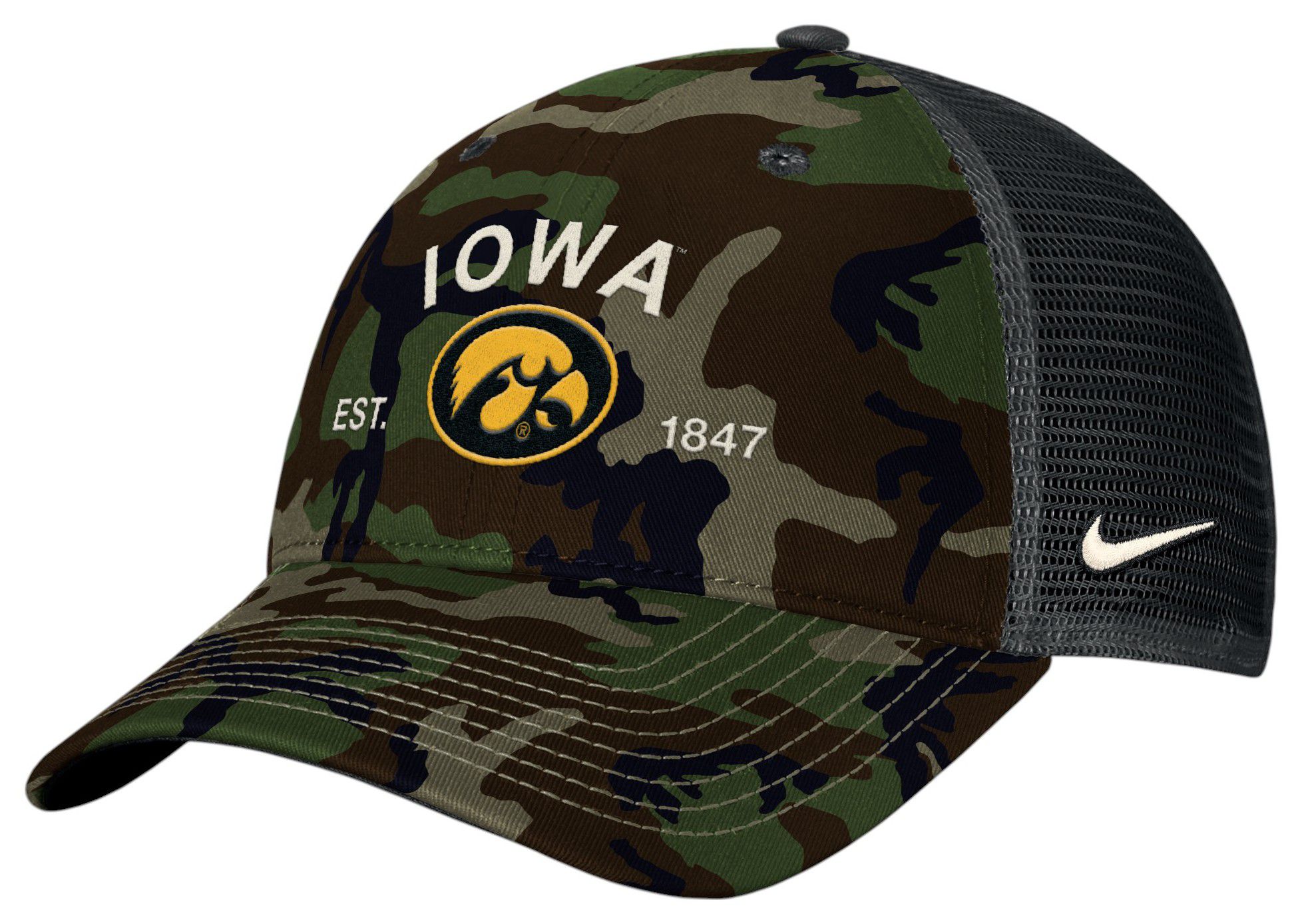 Nike Adult Iowa Hawkeyes Medium Olive 2025 Military Appreciation Trucker Hat product image