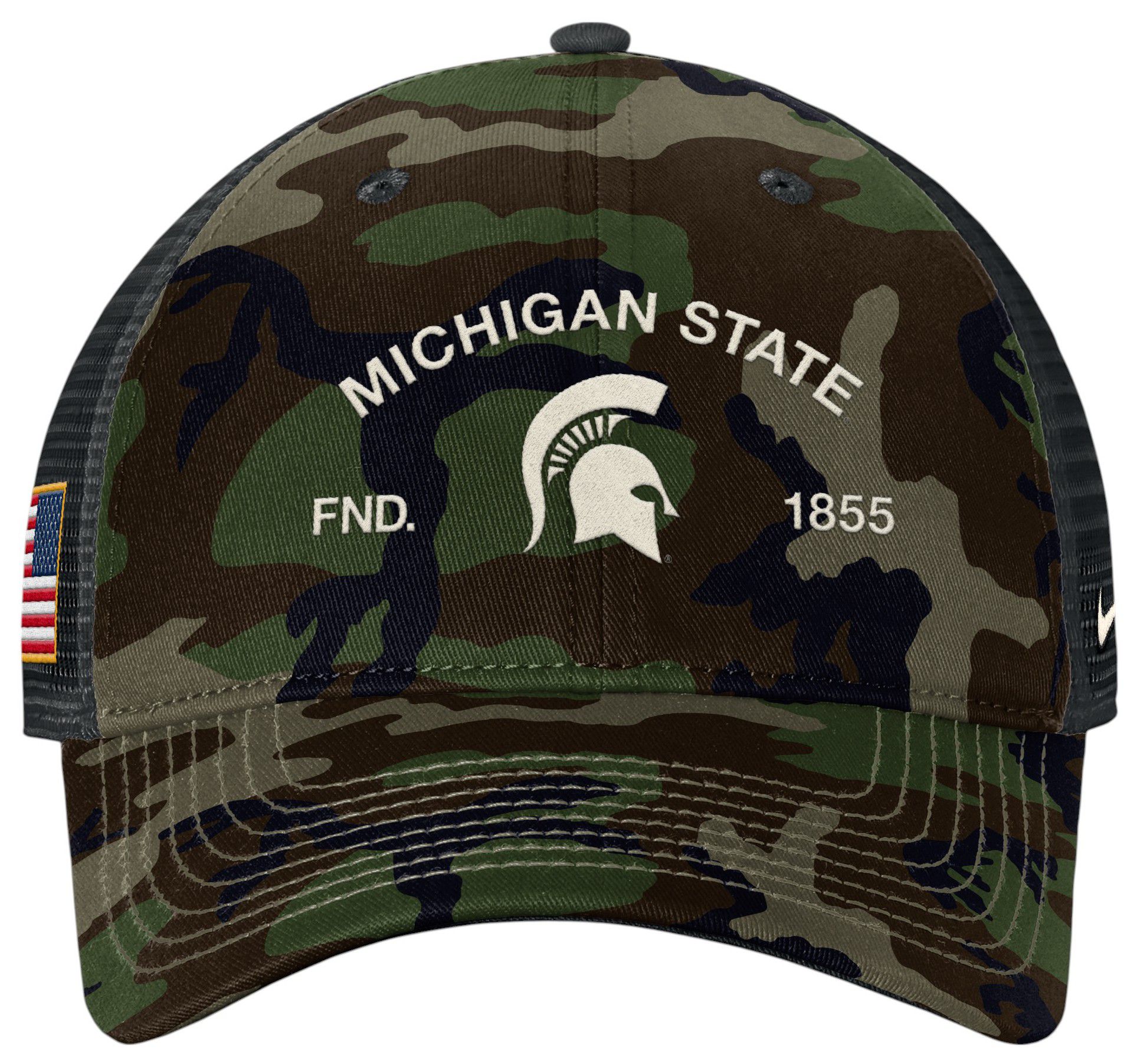 Nike Adult Michigan State Spartans Medium Olive 2025 Military Appreciation Trucker Hat product image