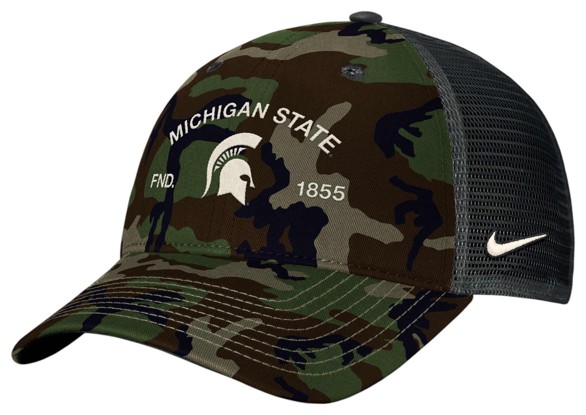 Nike Adult Michigan State Spartans Medium Olive 2025 Military Appreciation Trucker Hat product image