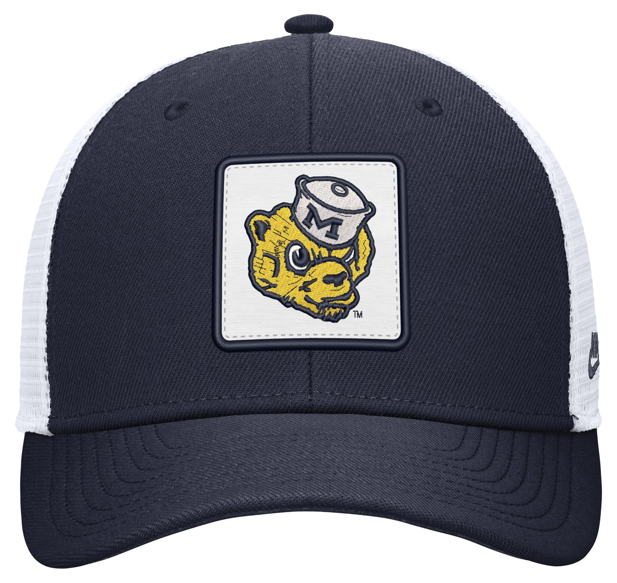 Nike Adult Michigan Wolverines College Navy Patch Structured Rise Trucker Hat product image
