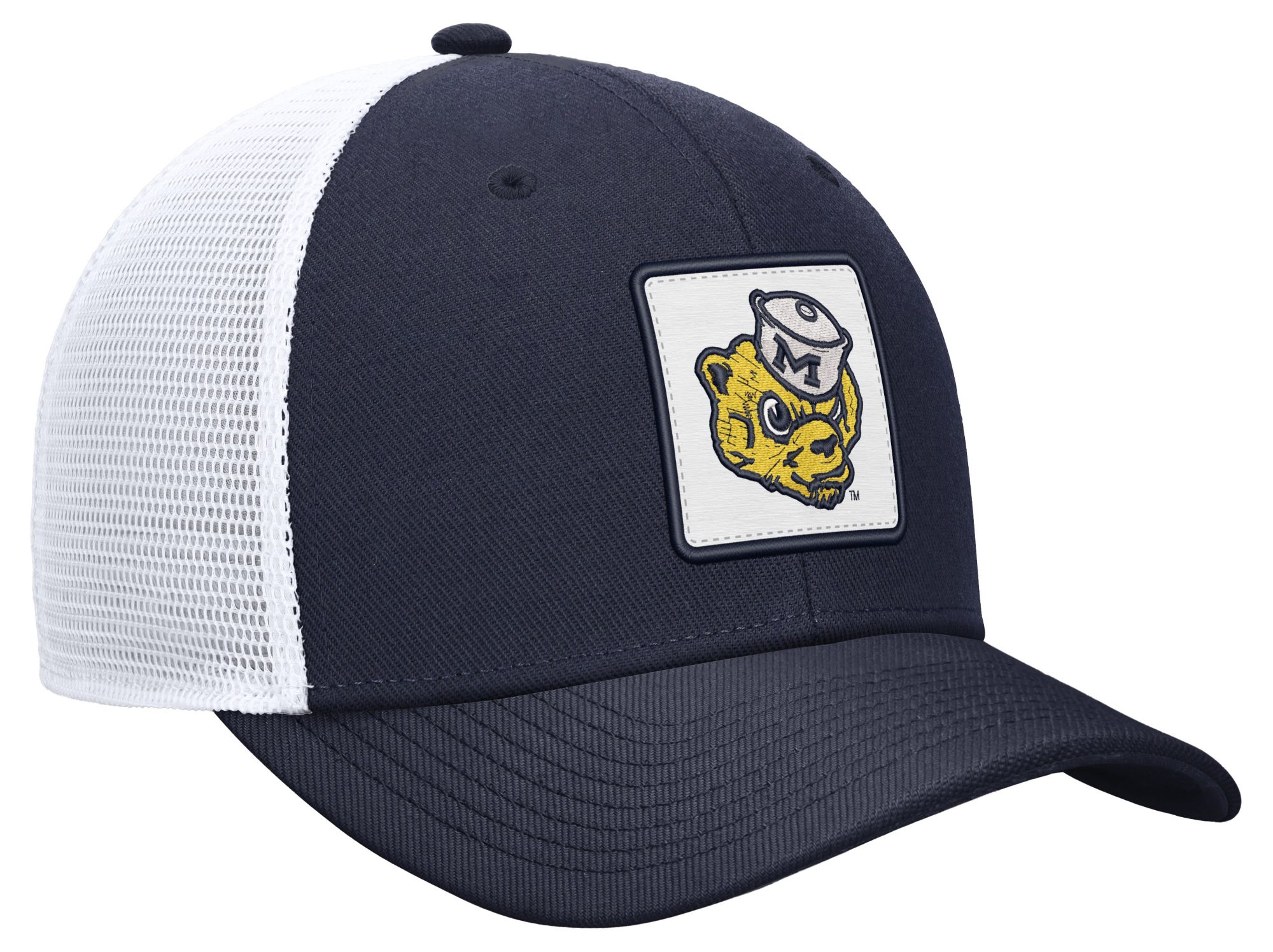 Nike Adult Michigan Wolverines College Navy Patch Structured Rise Trucker Hat product image