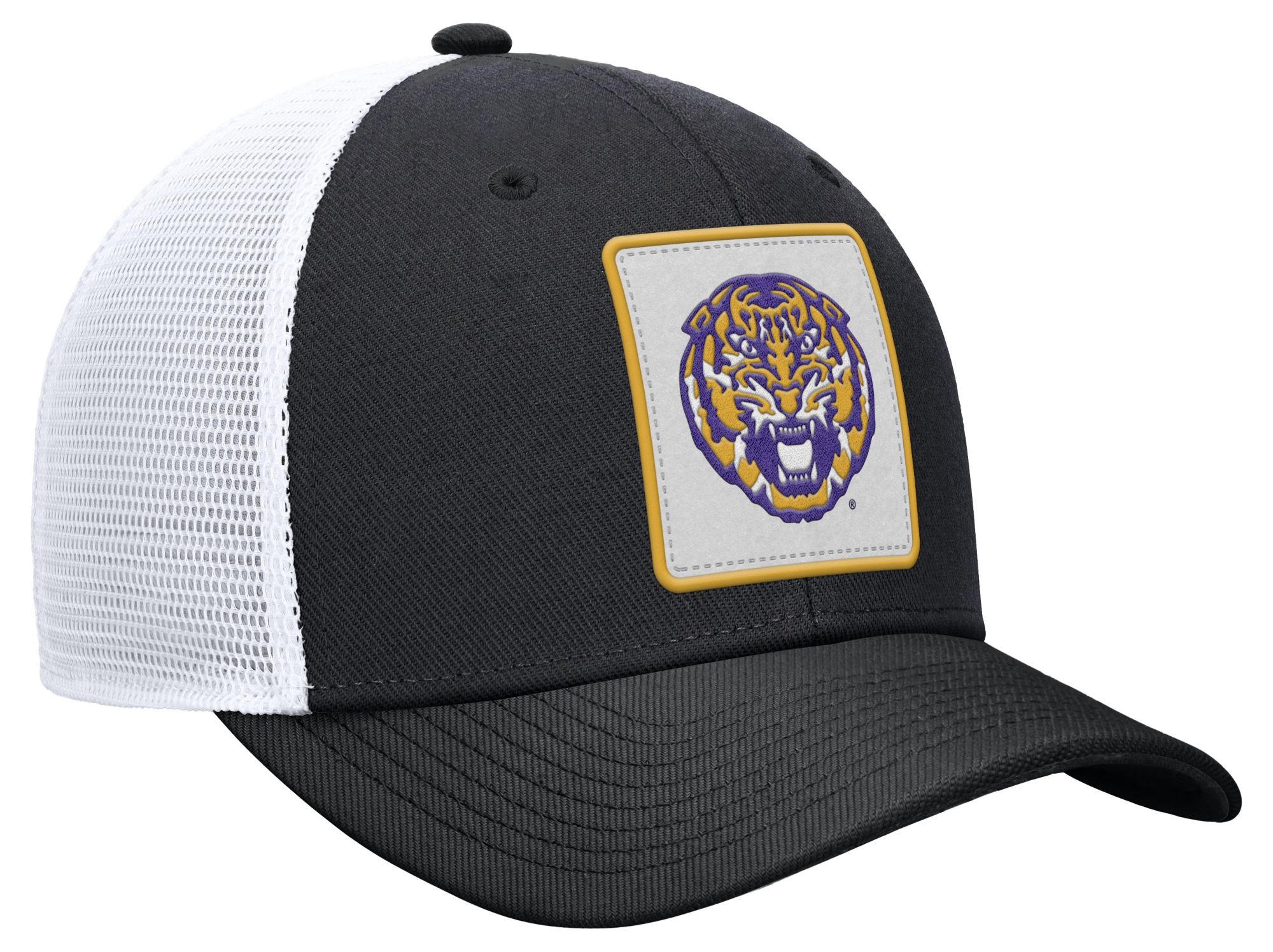 Nike Adult LSU Tigers Black Patch Structured Rise Trucker Hat product image