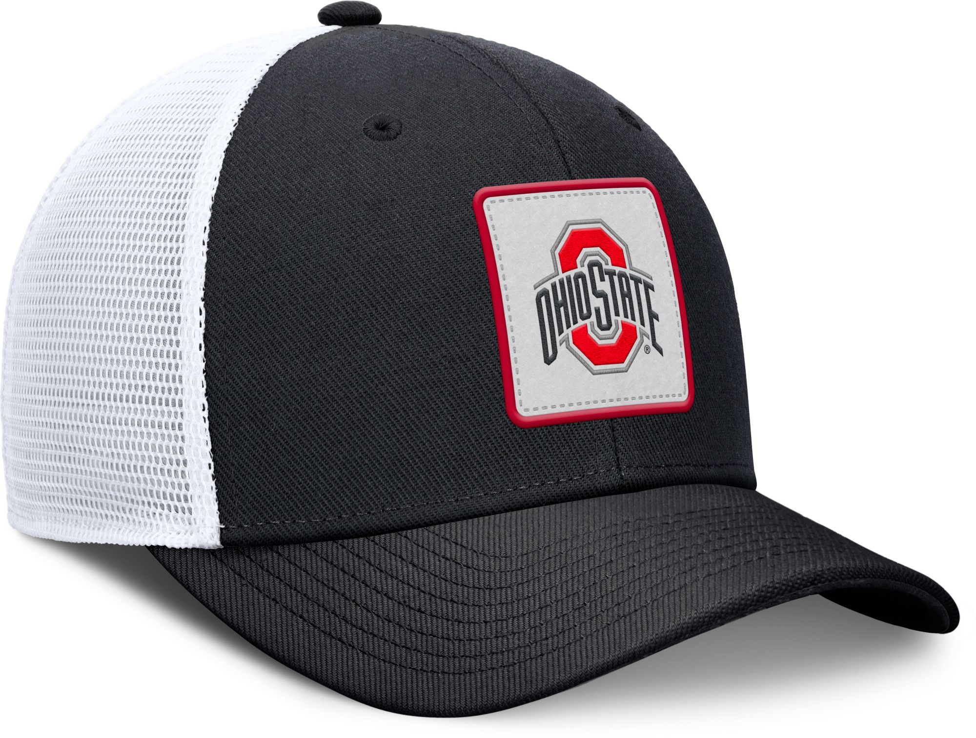 Nike Adult Ohio State Buckeyes Black Patch Structured Rise Trucker Hat product image