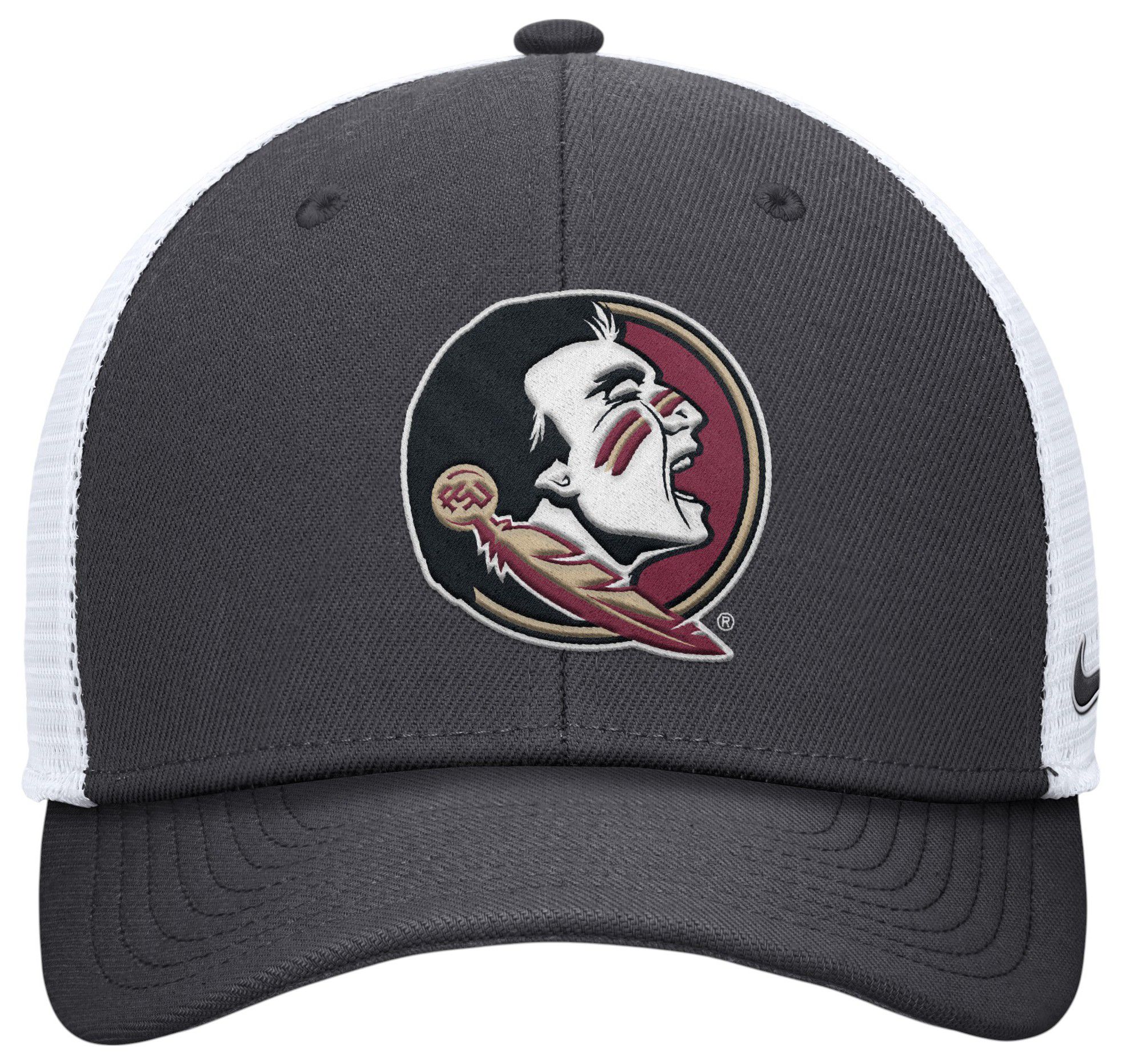 Nike Adult Florida State Seminoles Anthracite Rise Logo Trucker Hat product image
