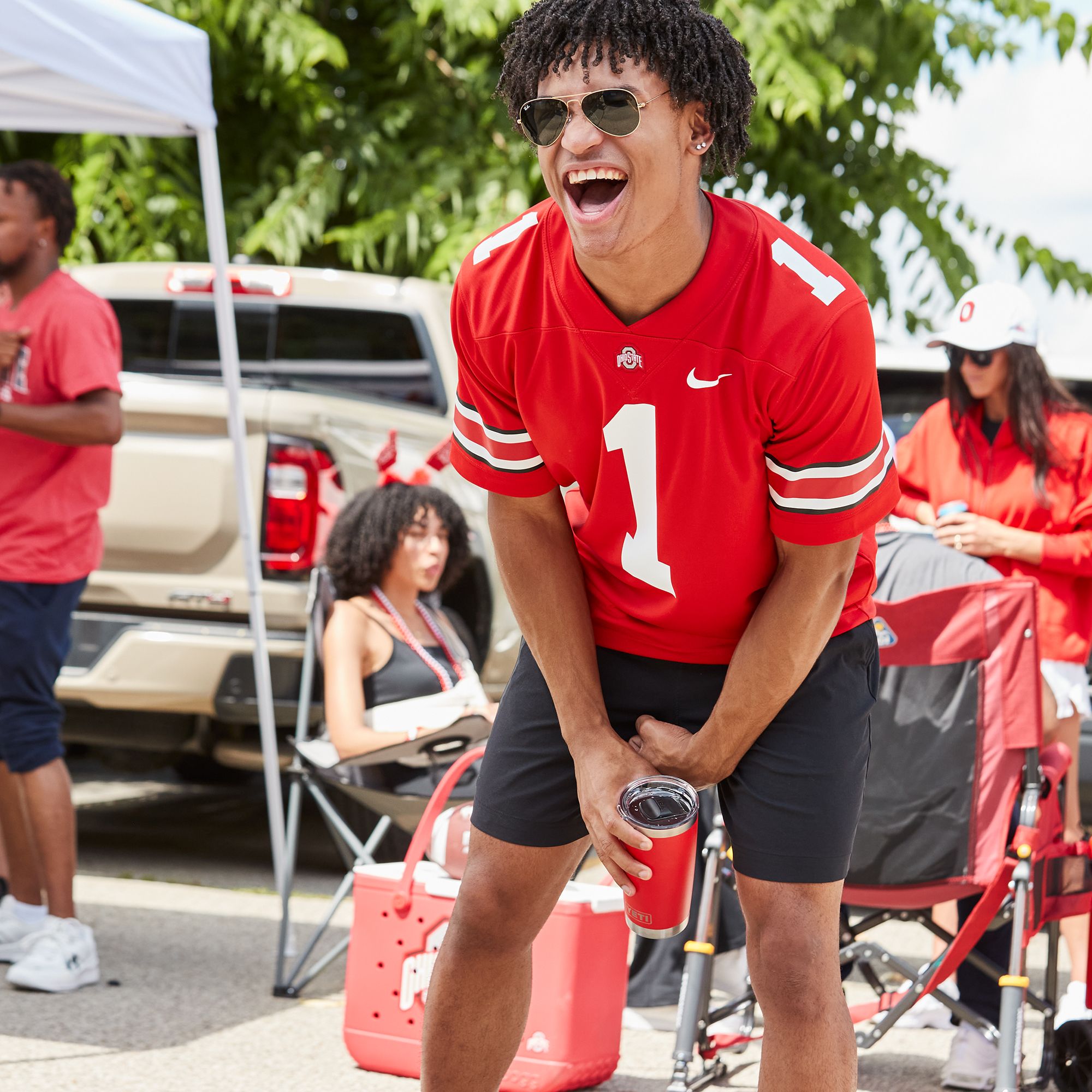 Nike Men's Ohio State Buckeyes #1 Scarlet Dri-FIT Replica Football Game Jersey product image