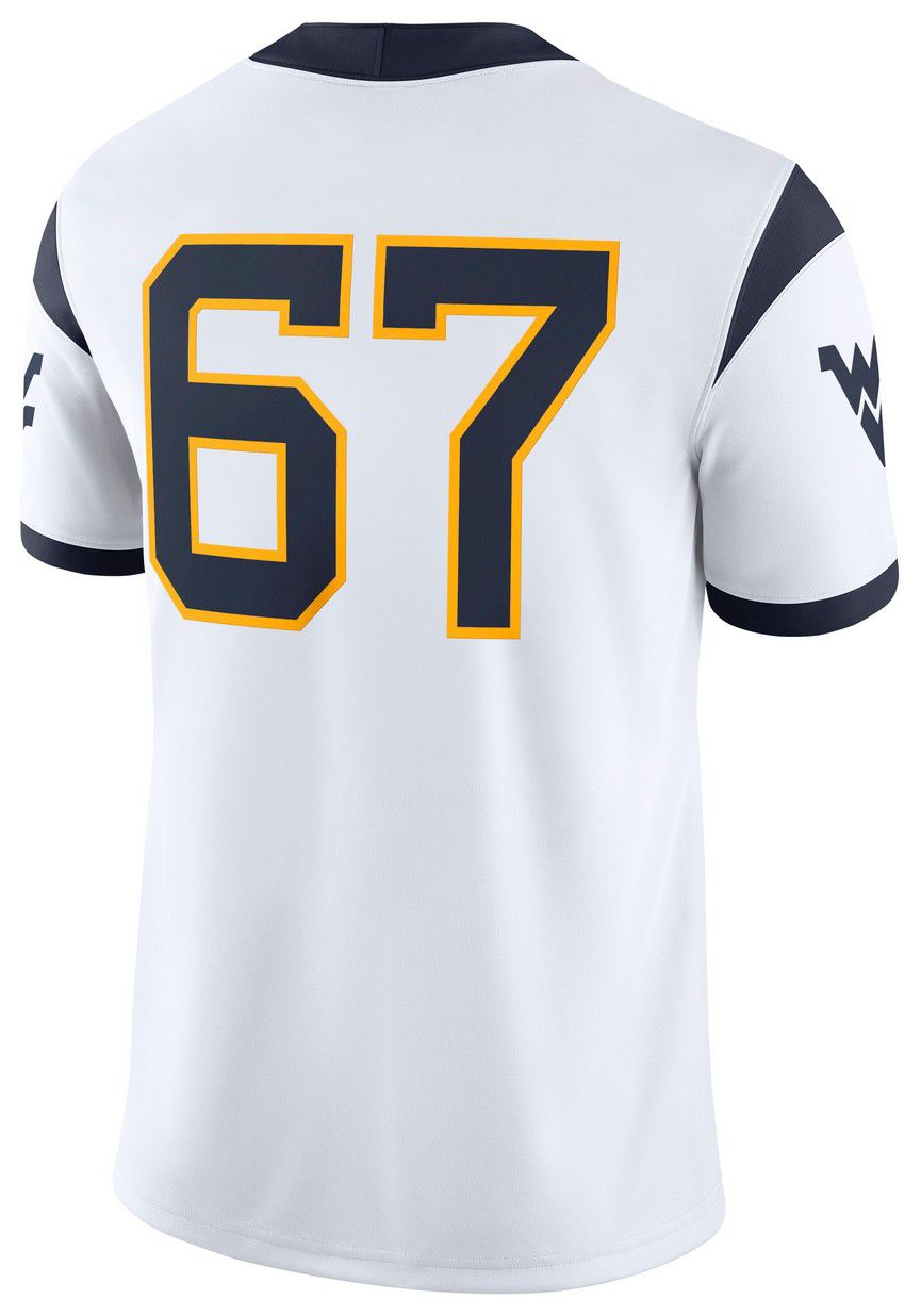 Nike Men's West Virginia Mountaineers #67 White Replica Football Jersey product image