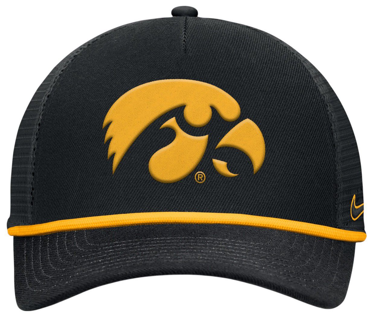 Nike Adult Iowa Hawkeyes Black Rope Adjustable Trucker Hat product image