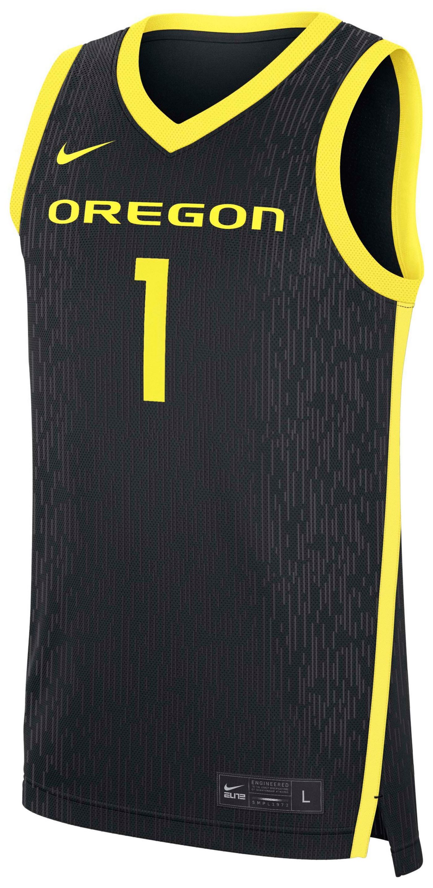 Nike Men s Oregon Ducks Black Replica Basketball Jersey Dick s Sporting Goods