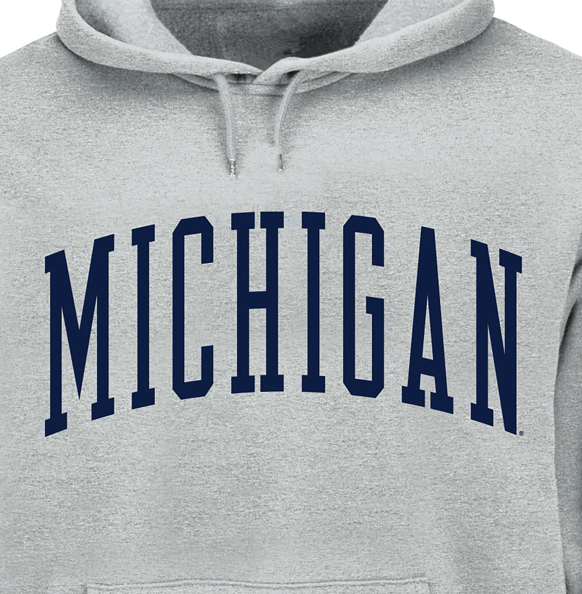 Champion Men's Michigan Wolverines Heather Grey Reverse Weave Big & Tall Pullover Hoodie product image