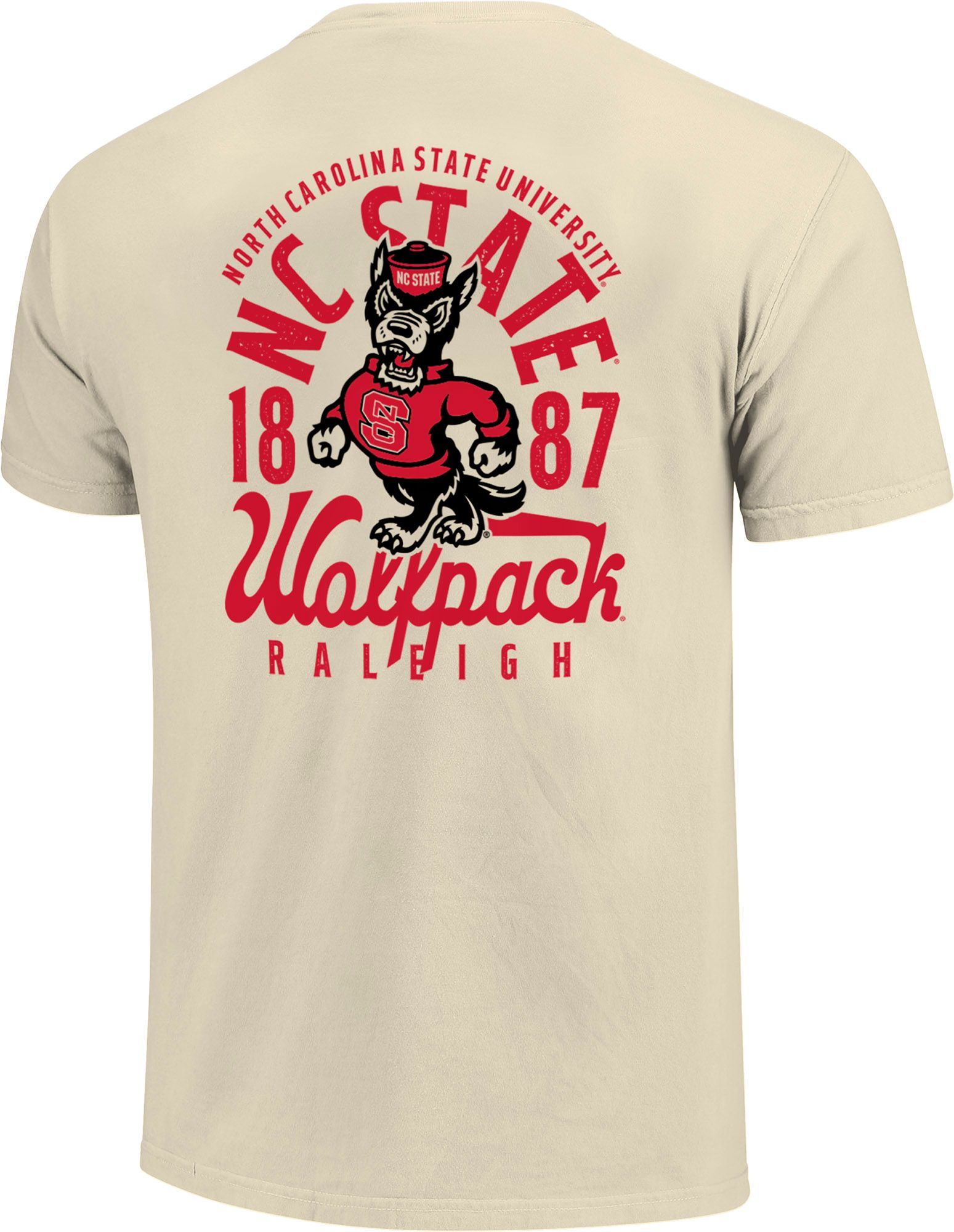 Image One Men's NC State Wolfpack Ivory Mascot Overlay T-Shirt product image