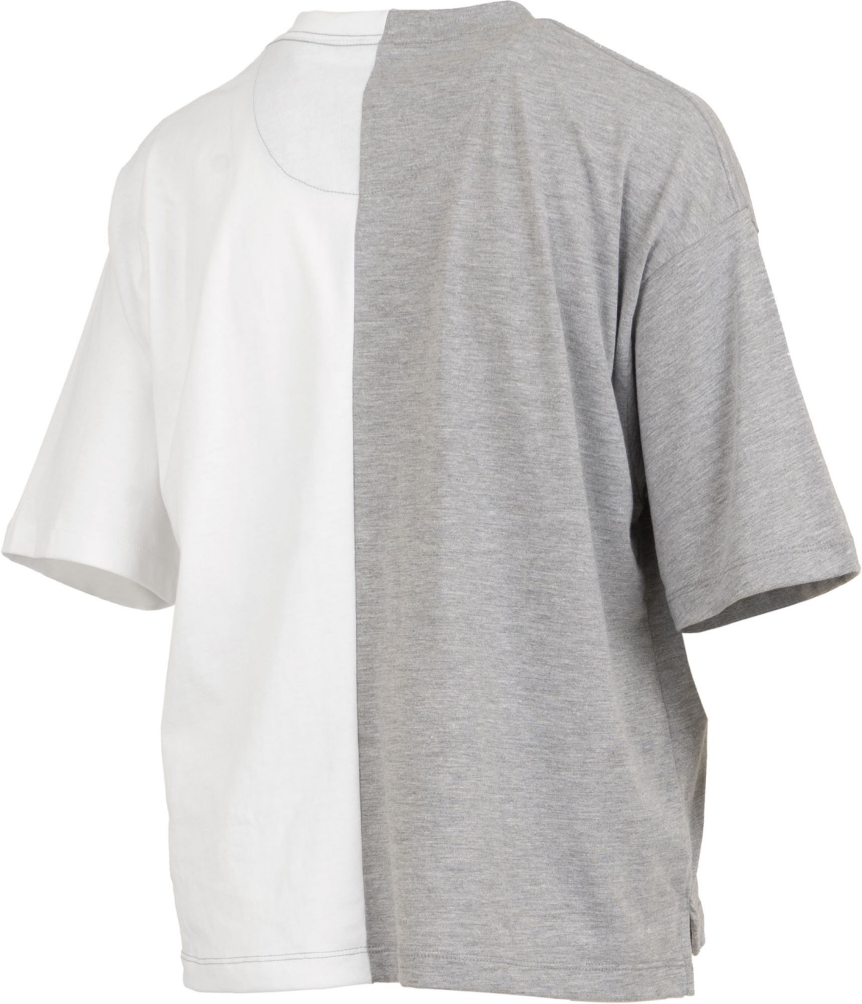 Pressbox Women's NC State Wolfpack Grey & White Half and Half T-Shirt