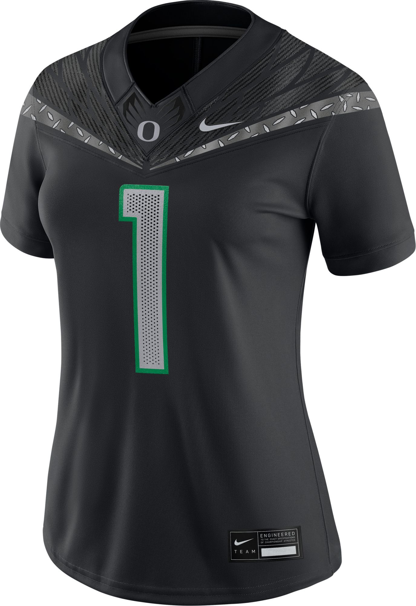 Nike Women's Oregon Ducks #1 Black Dri-FIT Replica Football Game Jersey product image