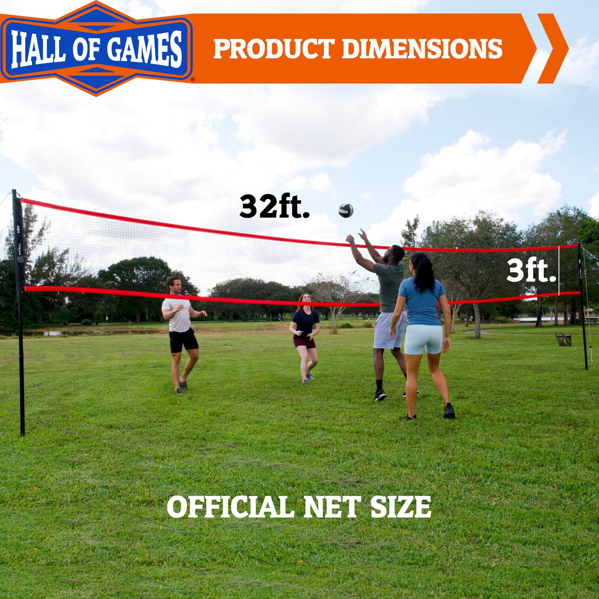 Hall of Games 32' Volleyball and Badminton Set product image