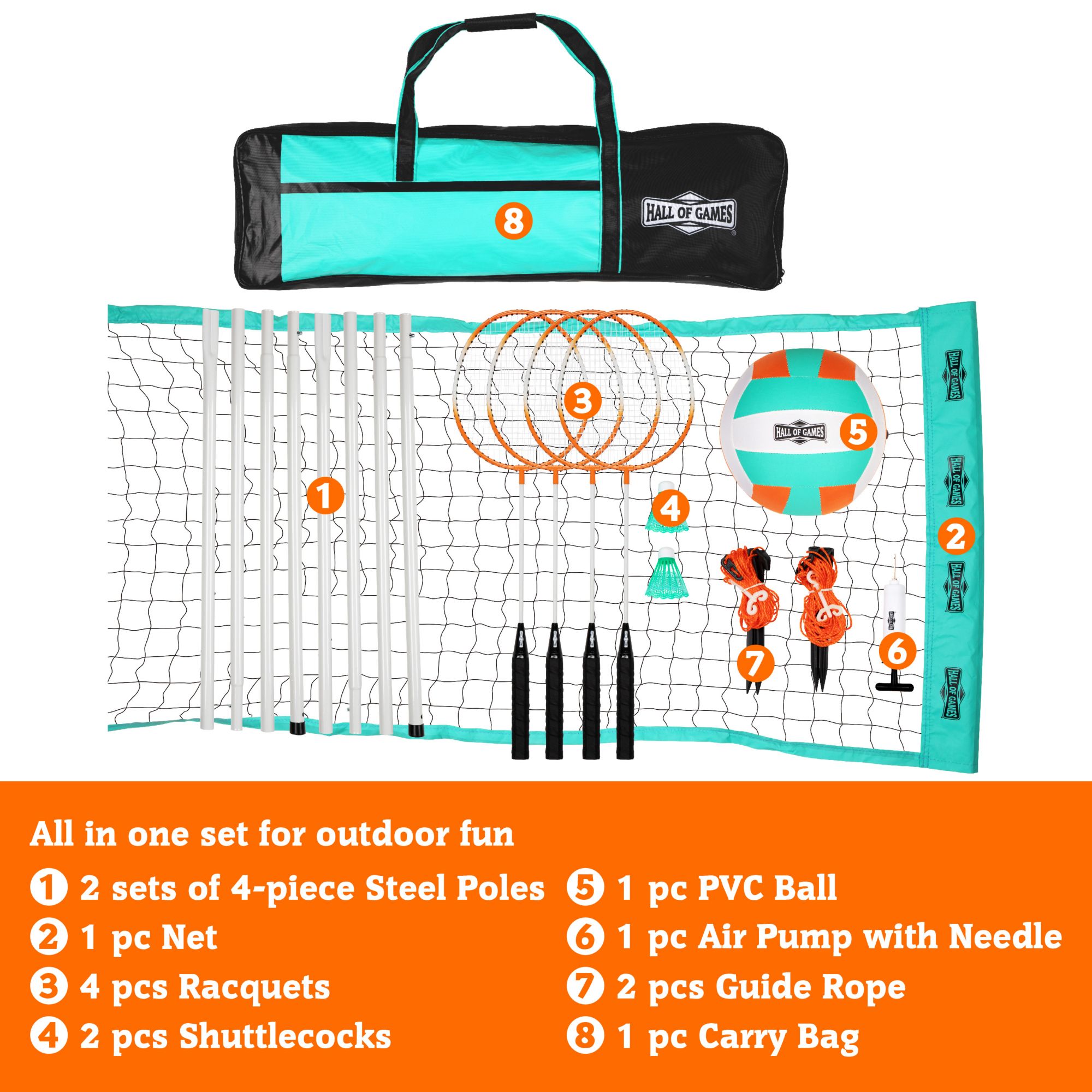 Hall of Games 20' Volleyball and Badminton Set product image