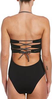 Nike Women's Solid Lace-up Bandeau One Piece Swimsuit product image