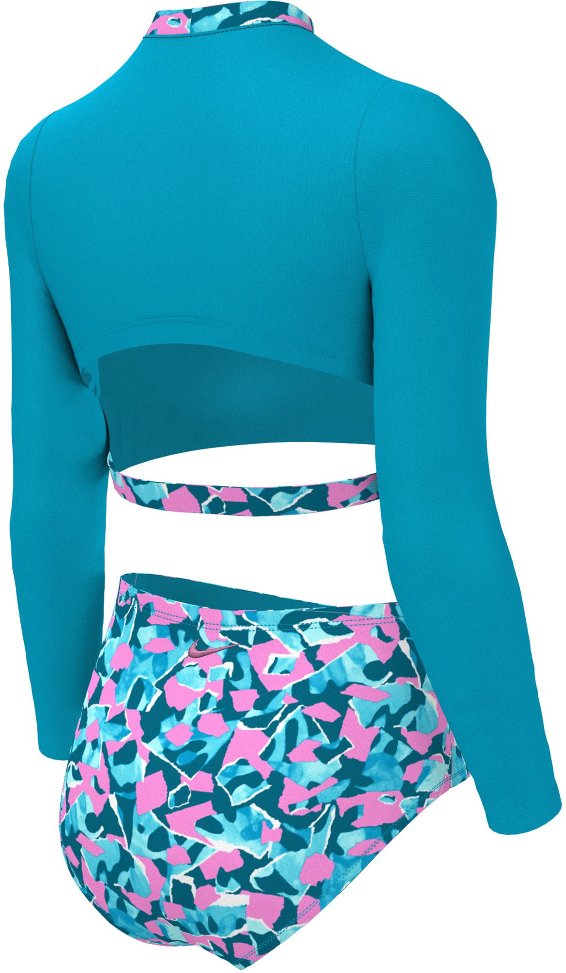 Nike Girls' Long Sleeve Crop Top with High Waist Swim Bottom product image