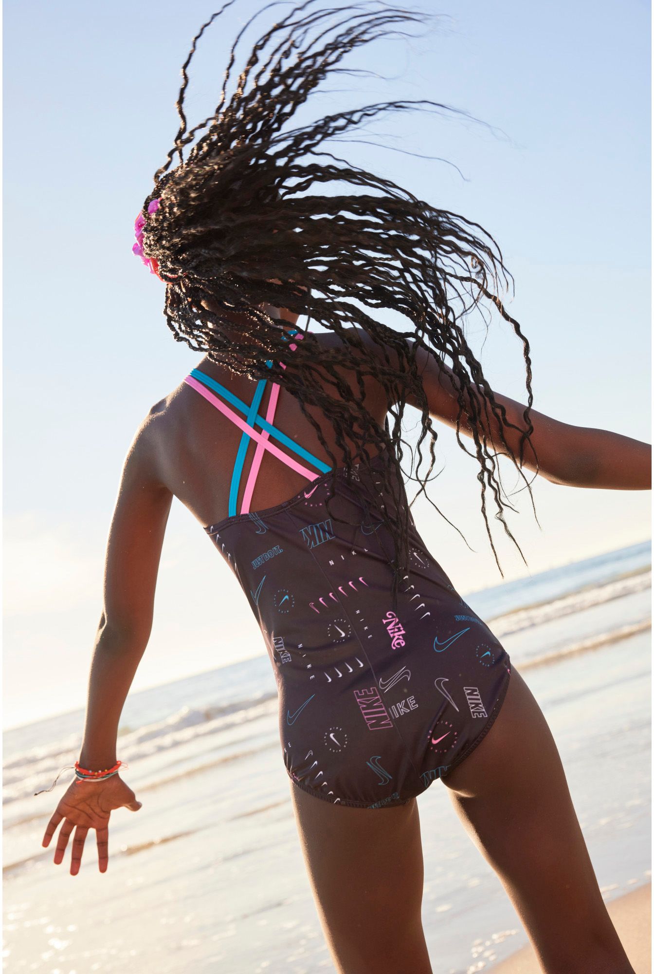 Nike Girls' Logo Toss Spiderback One Piece Swimsuit product image