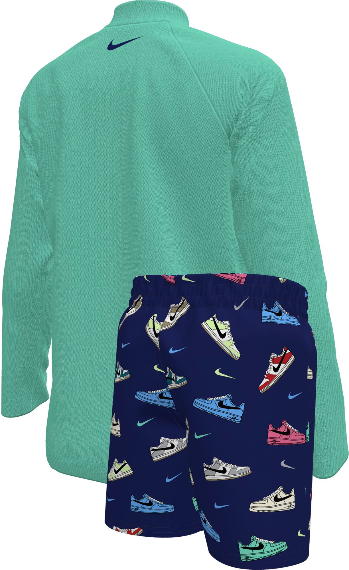 Nike Little Boys' Sneaker Print Long Sleeve Top & Short Swim Set product image